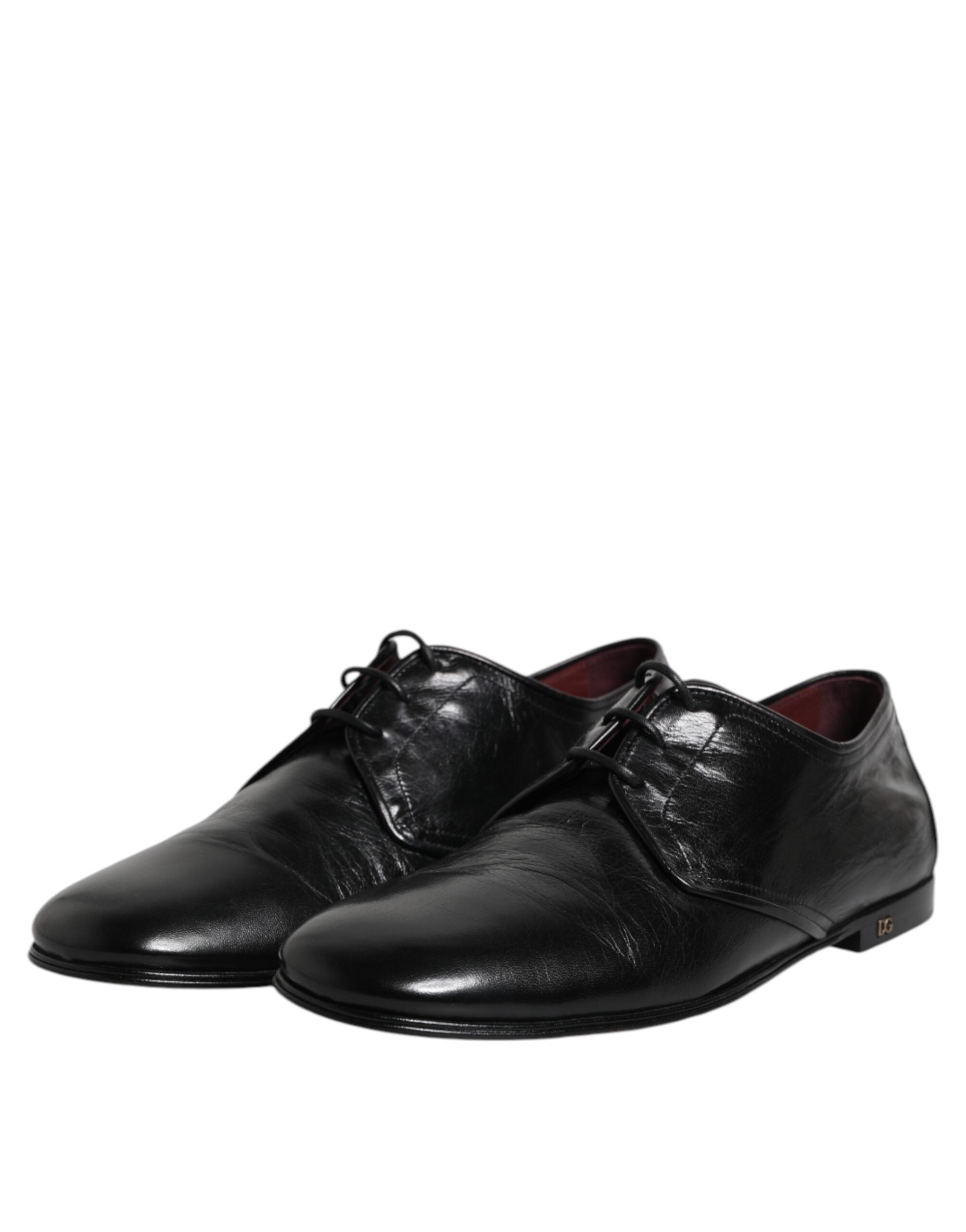 Dolce & Gabbana – Derby-Schuhe aus schwarzem Leder mit Schnürung