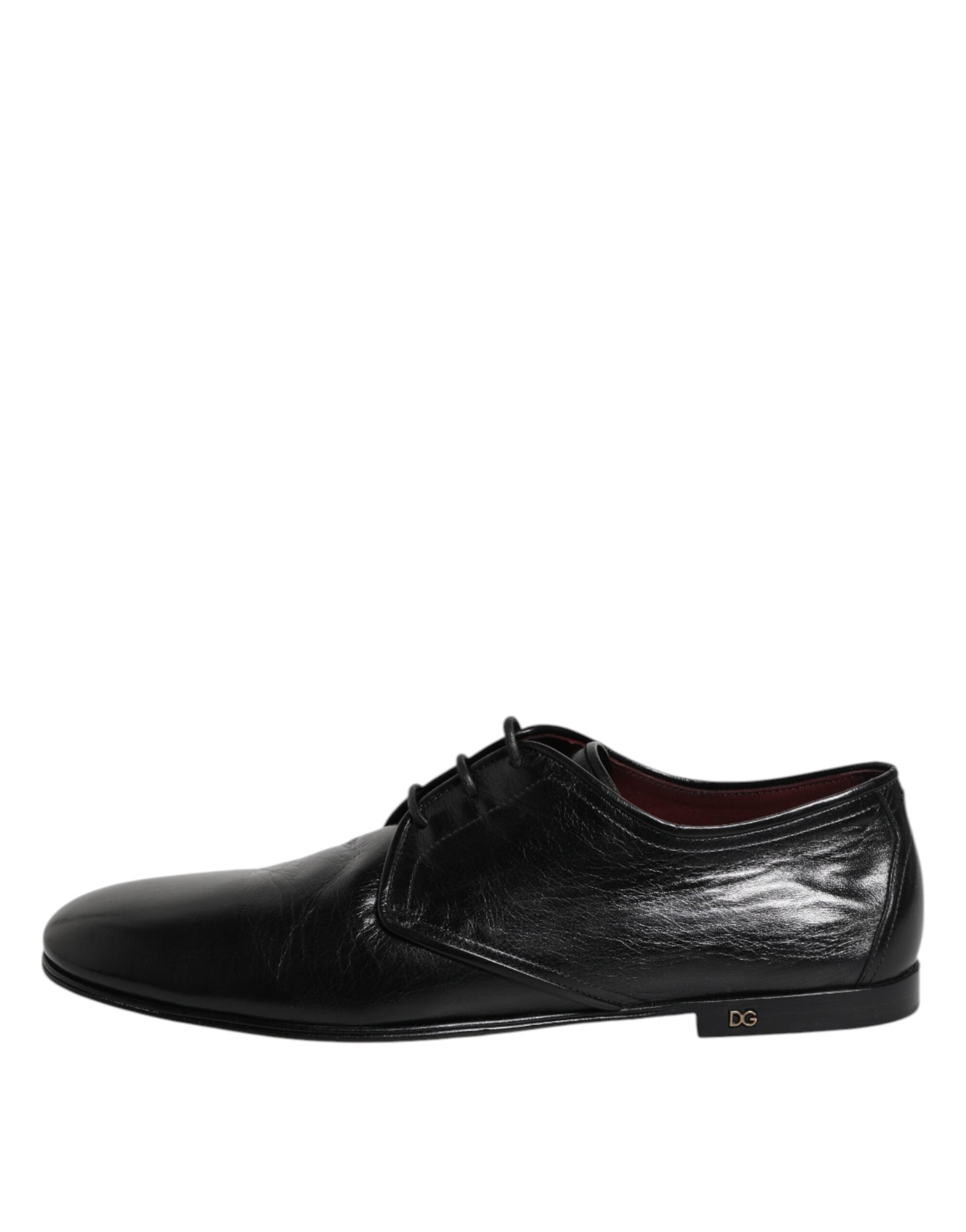 Dolce & Gabbana – Derby-Schuhe aus schwarzem Leder mit Schnürung