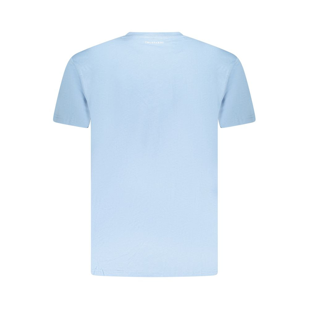Trussardi Hellblaues Herren-T-Shirt aus Baumwolle