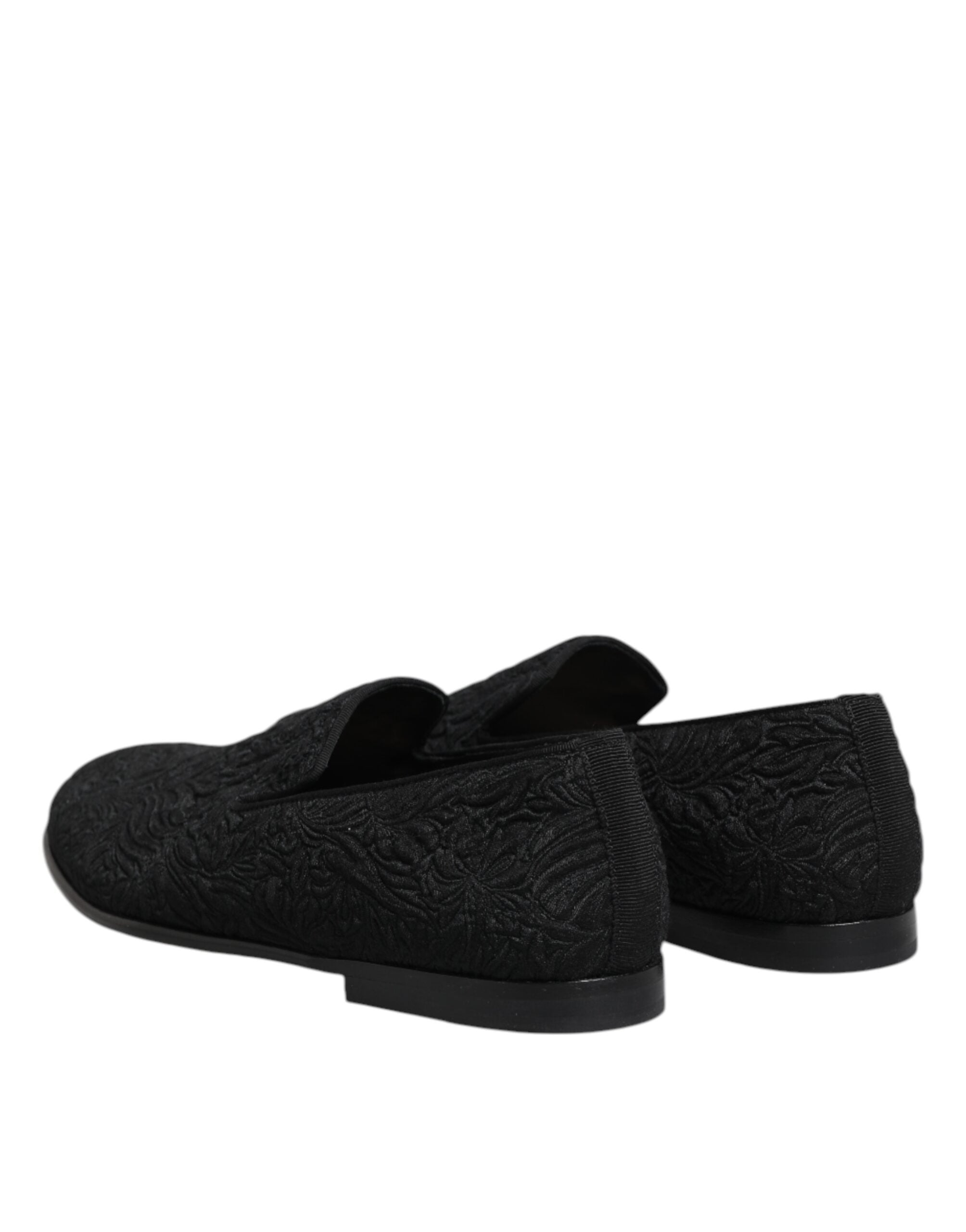 Dolce & Gabbana – Schwarze Slipper aus Jacquard, formelle Schuhe