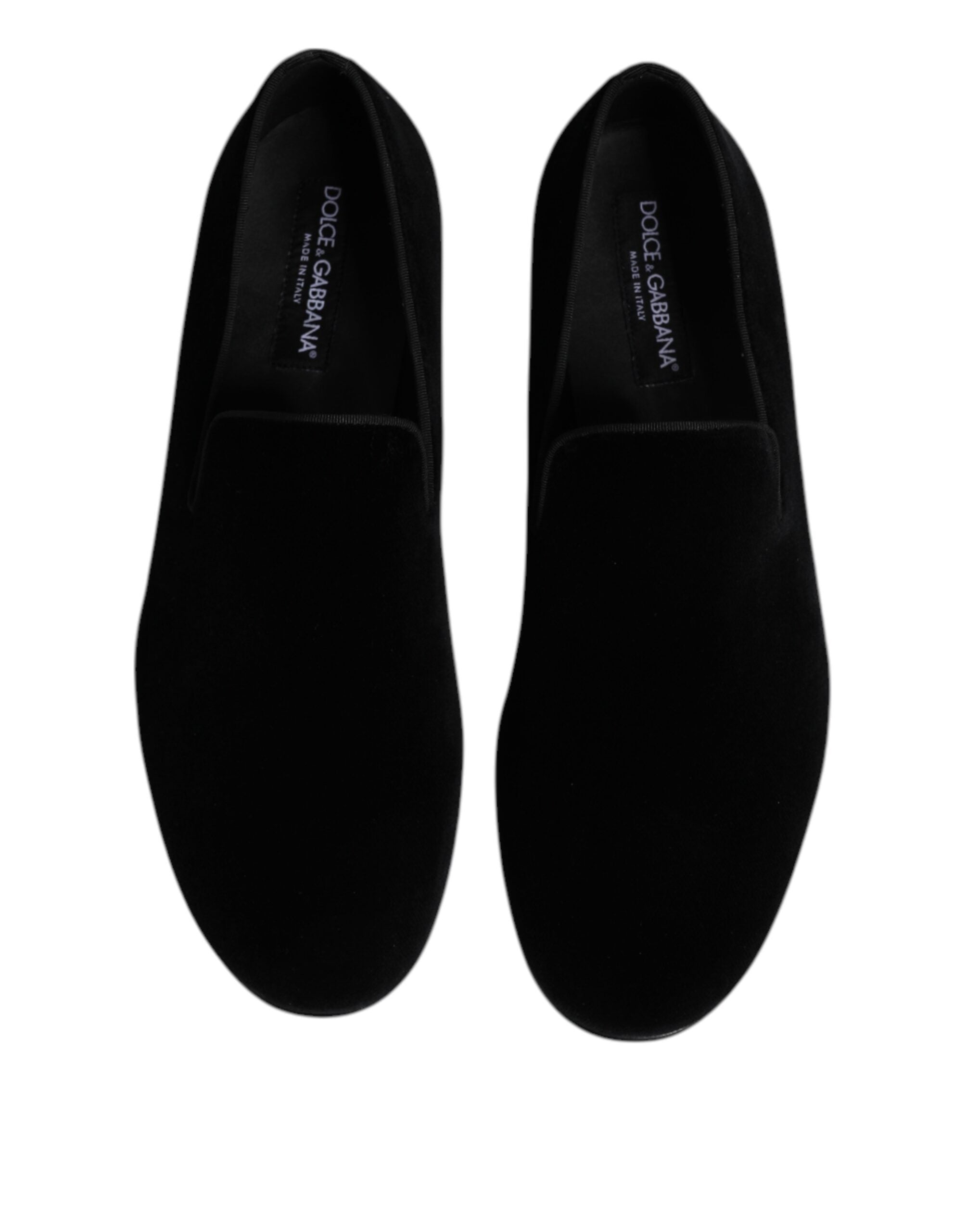 Dolce & Gabbana – Slipper aus schwarzem Samt, formelle Schuhe