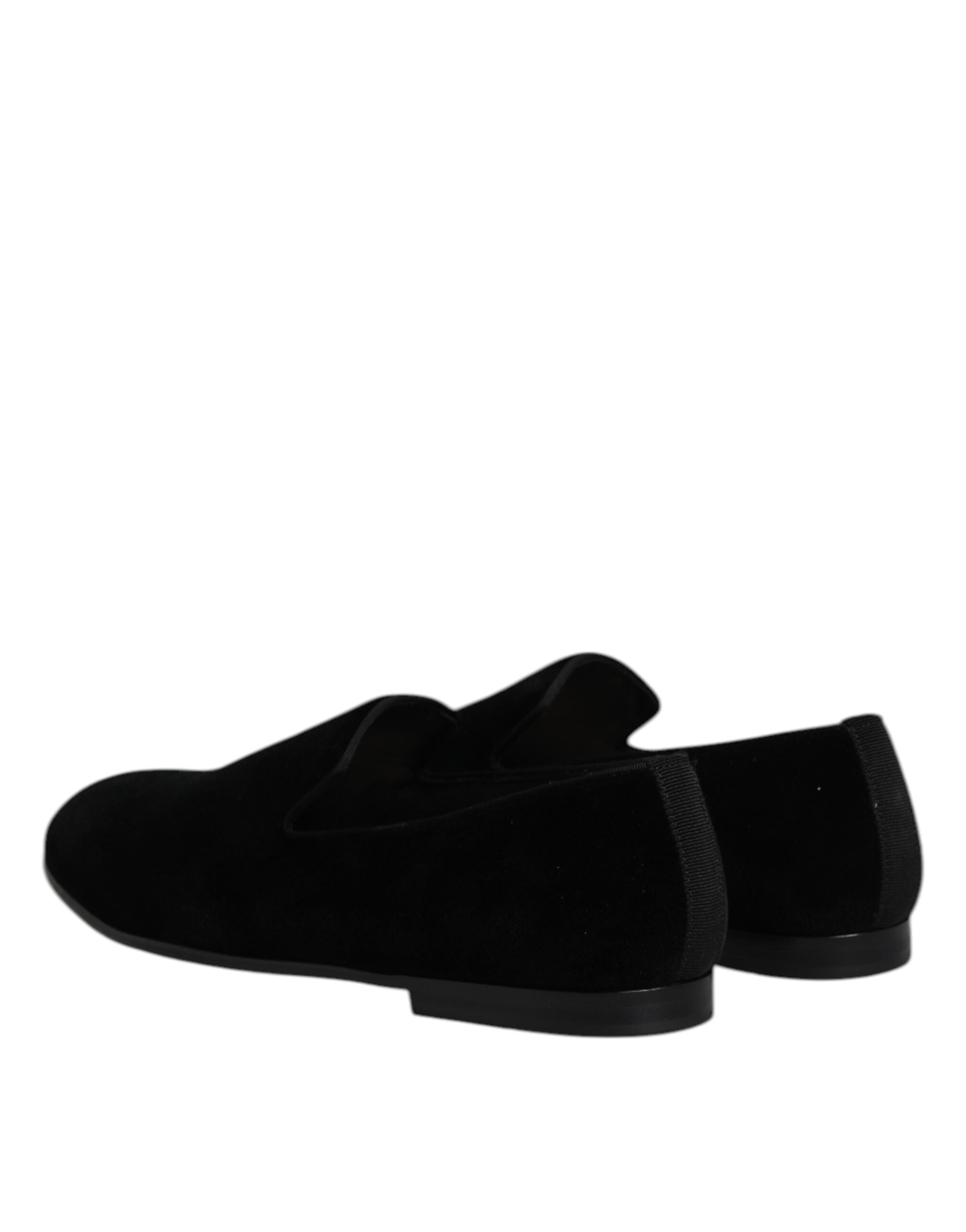 Dolce & Gabbana – Slipper aus schwarzem Samt, formelle Schuhe