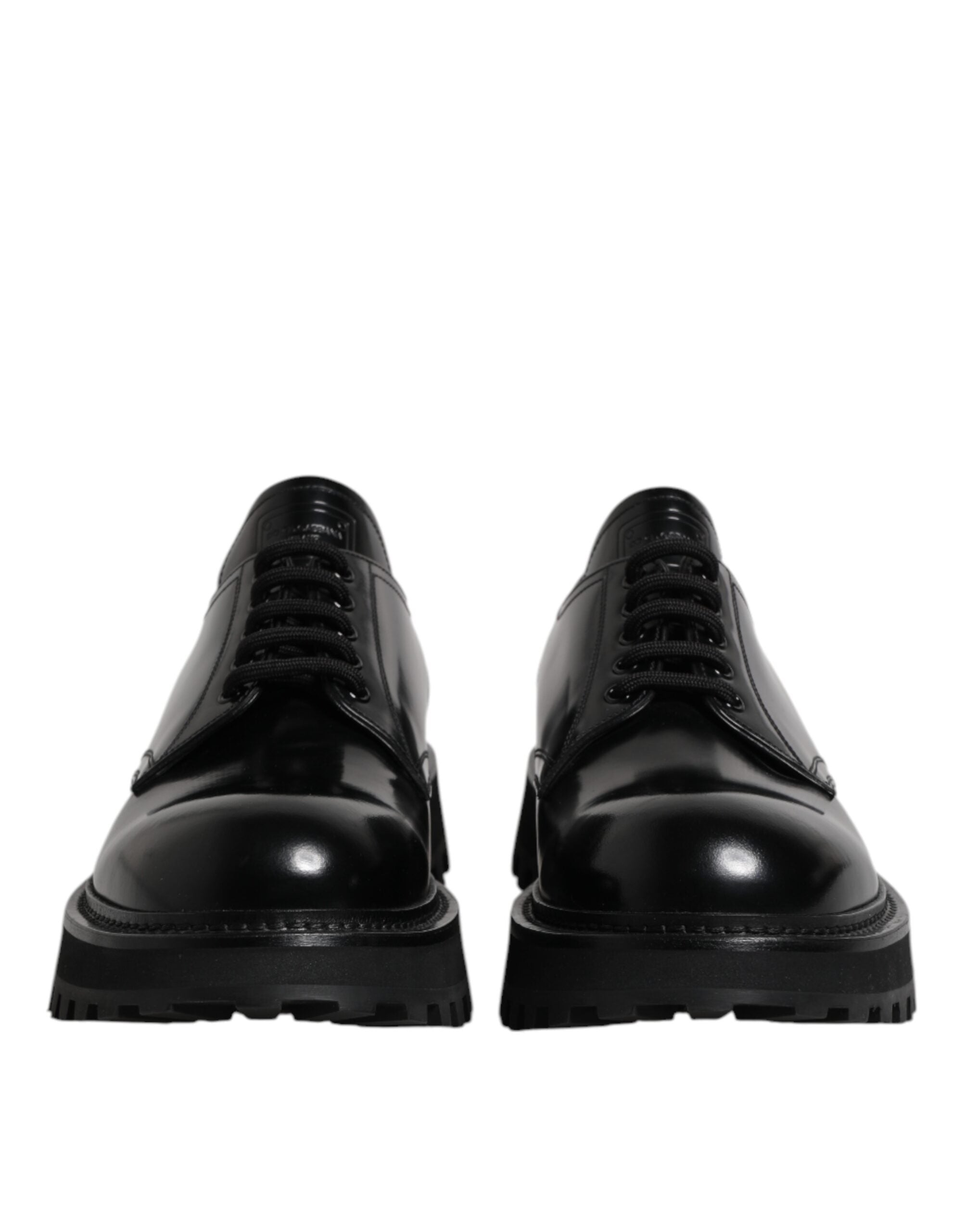 Dolce & Gabbana – Derby-Schnürschuhe aus schwarzem Leder für Herren