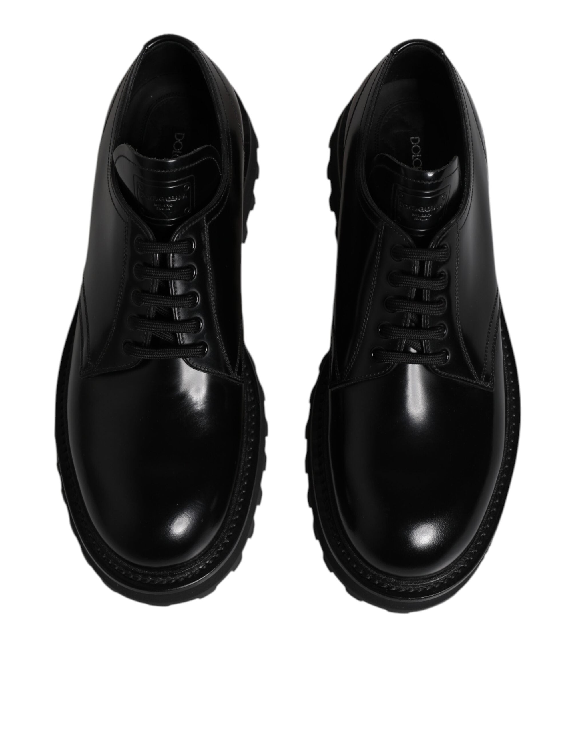 Dolce & Gabbana – Derby-Schnürschuhe aus schwarzem Leder für Herren