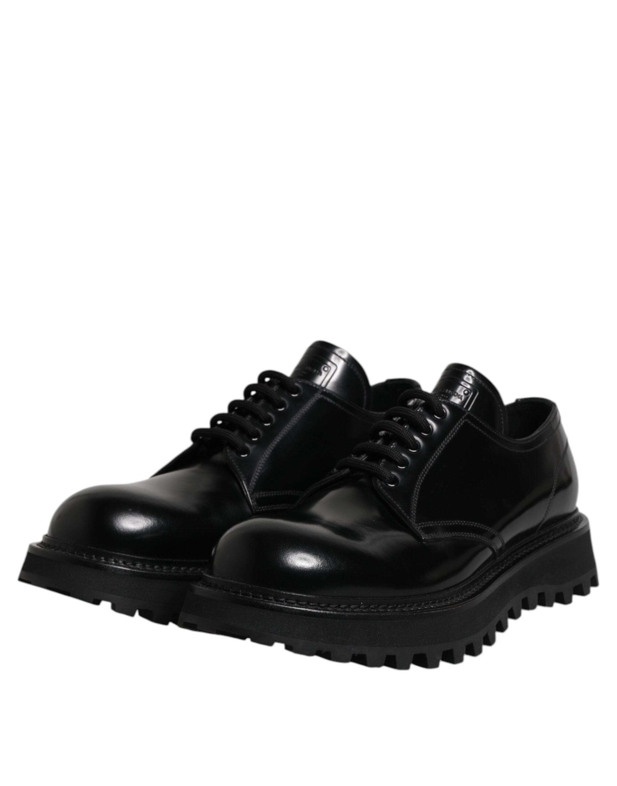 Dolce & Gabbana – Derby-Schnürschuhe aus schwarzem Leder für Herren