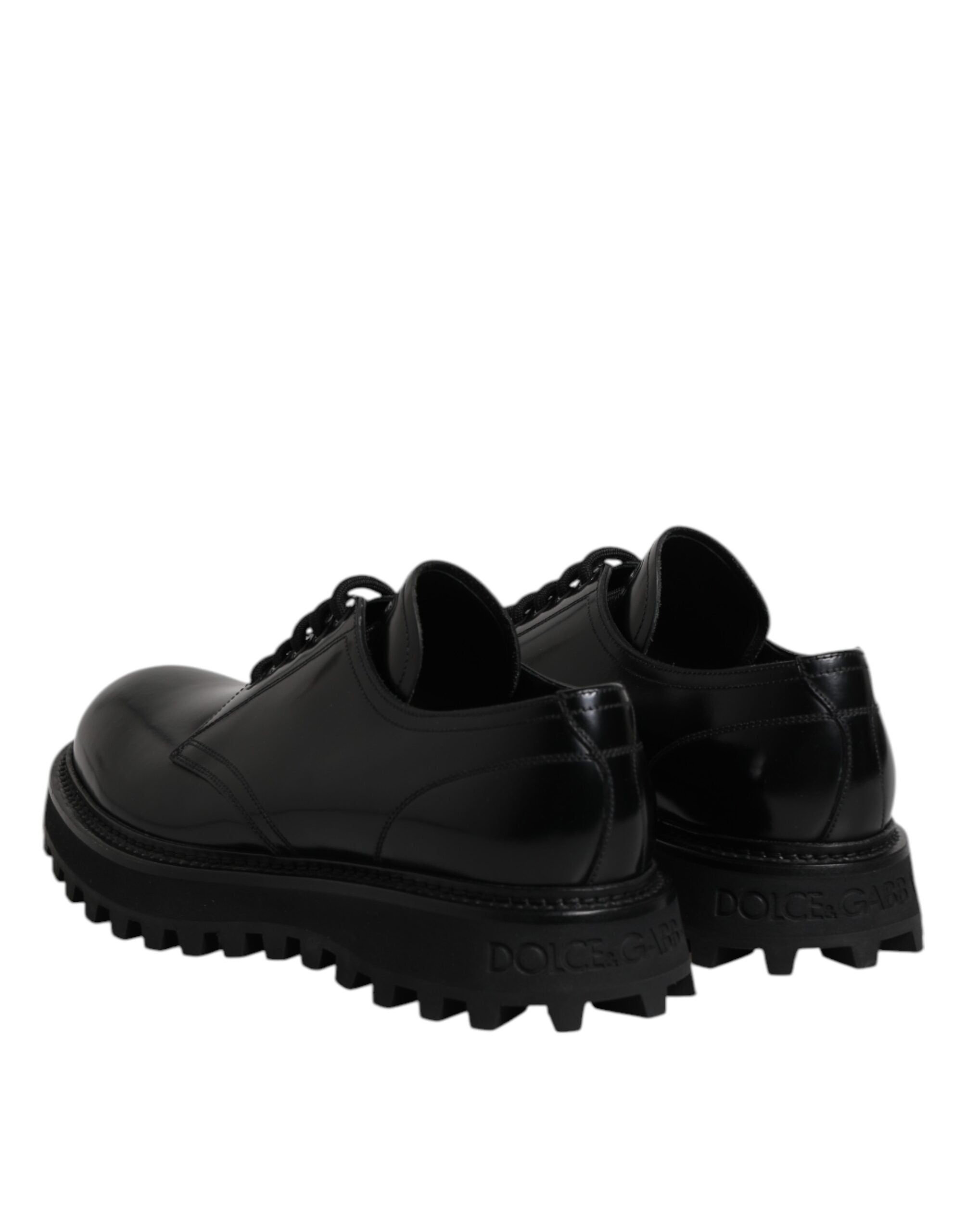 Dolce & Gabbana – Derby-Schnürschuhe aus schwarzem Leder für Herren
