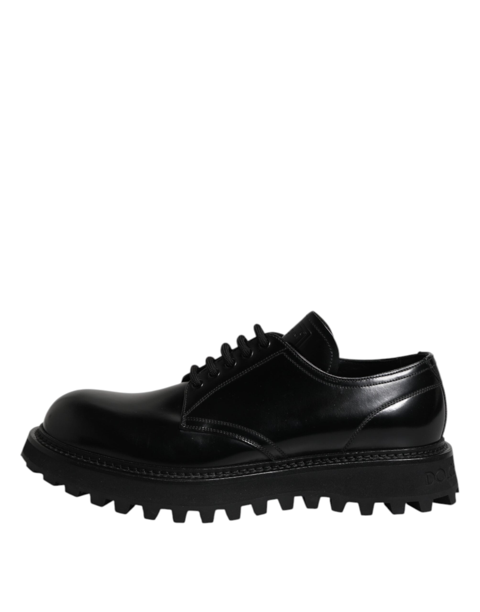 Dolce & Gabbana – Derby-Schnürschuhe aus schwarzem Leder für Herren