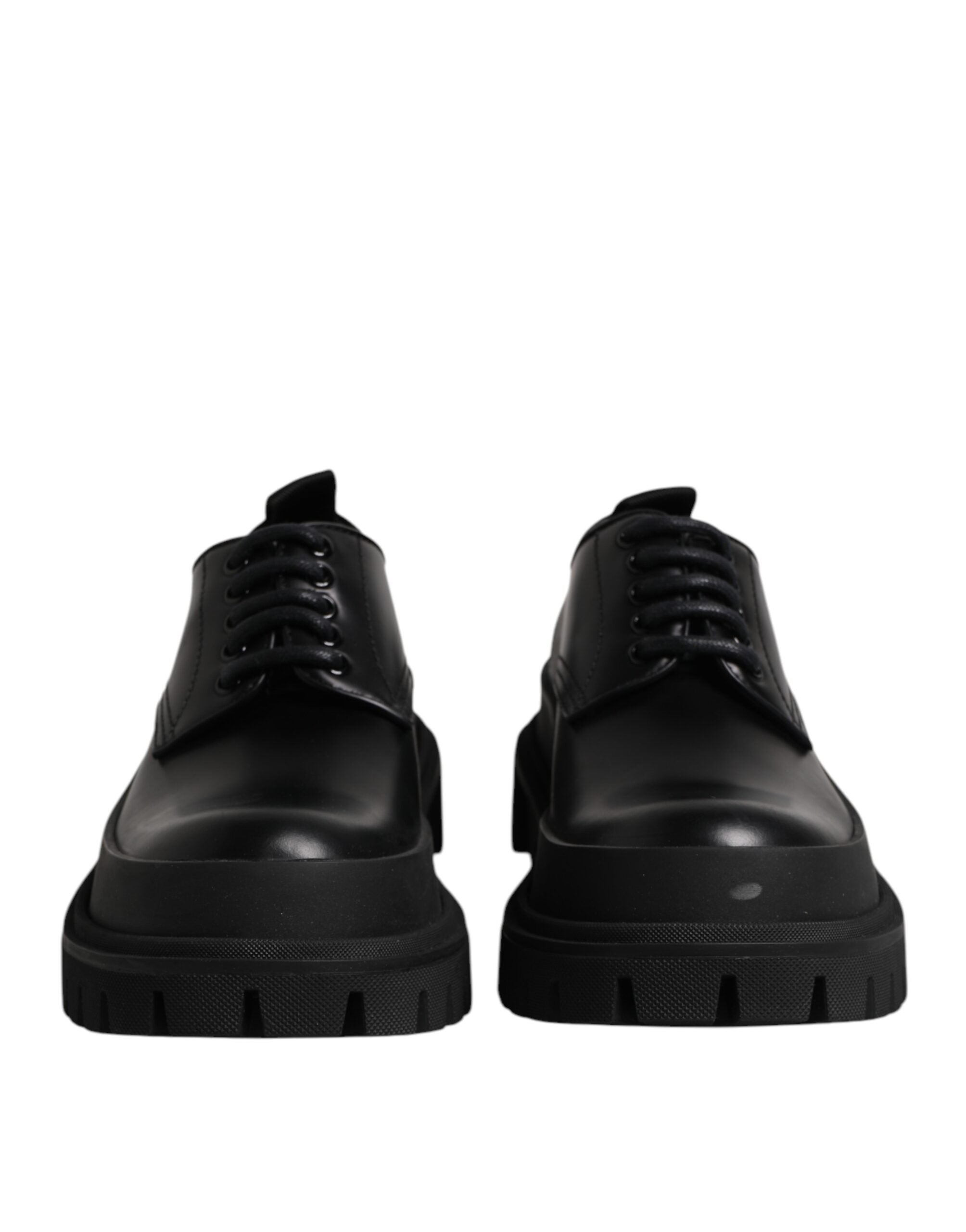 Dolce & Gabbana – Derby-Schnürschuhe aus schwarzem Leder für Herren