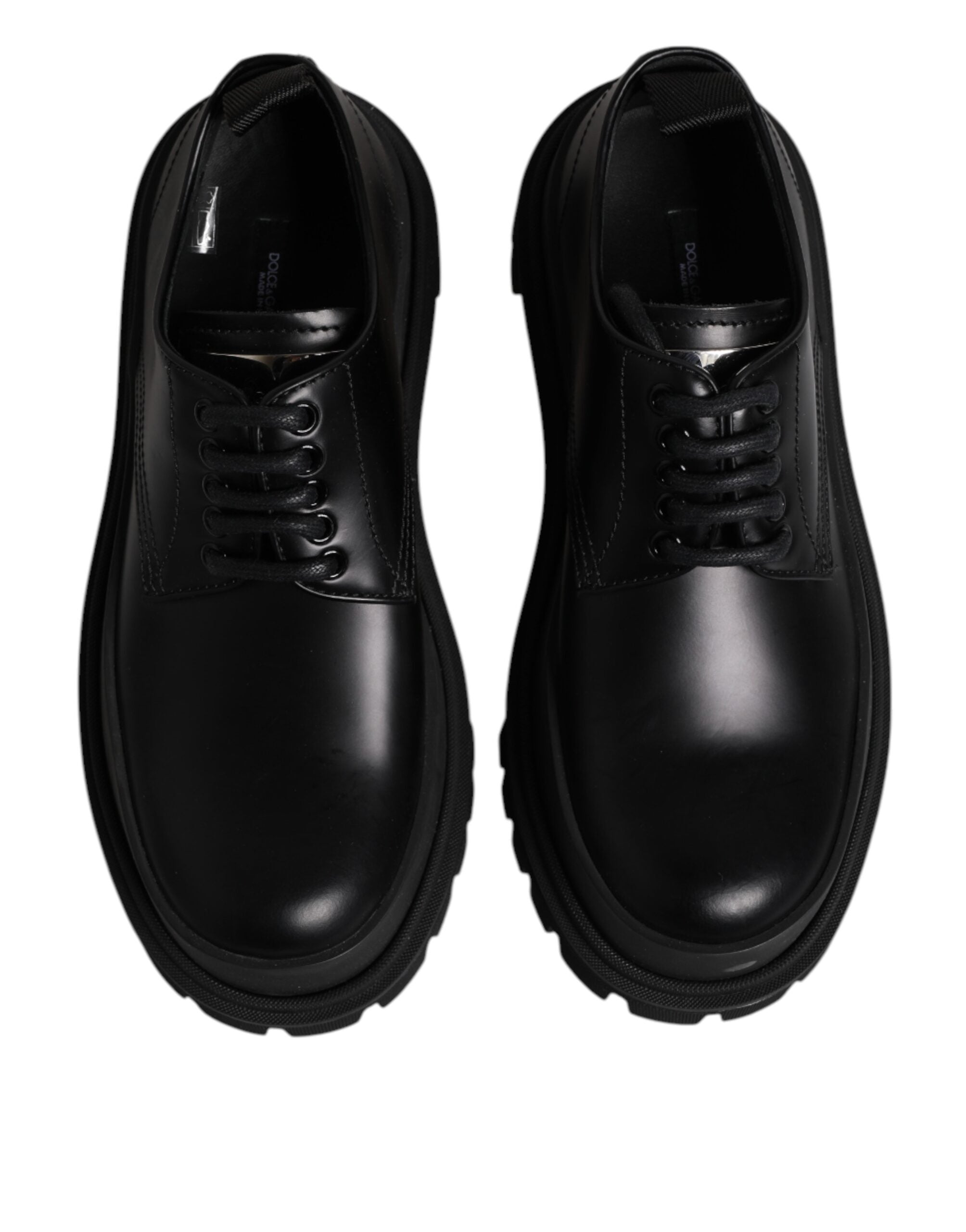 Dolce & Gabbana – Derby-Schnürschuhe aus schwarzem Leder für Herren
