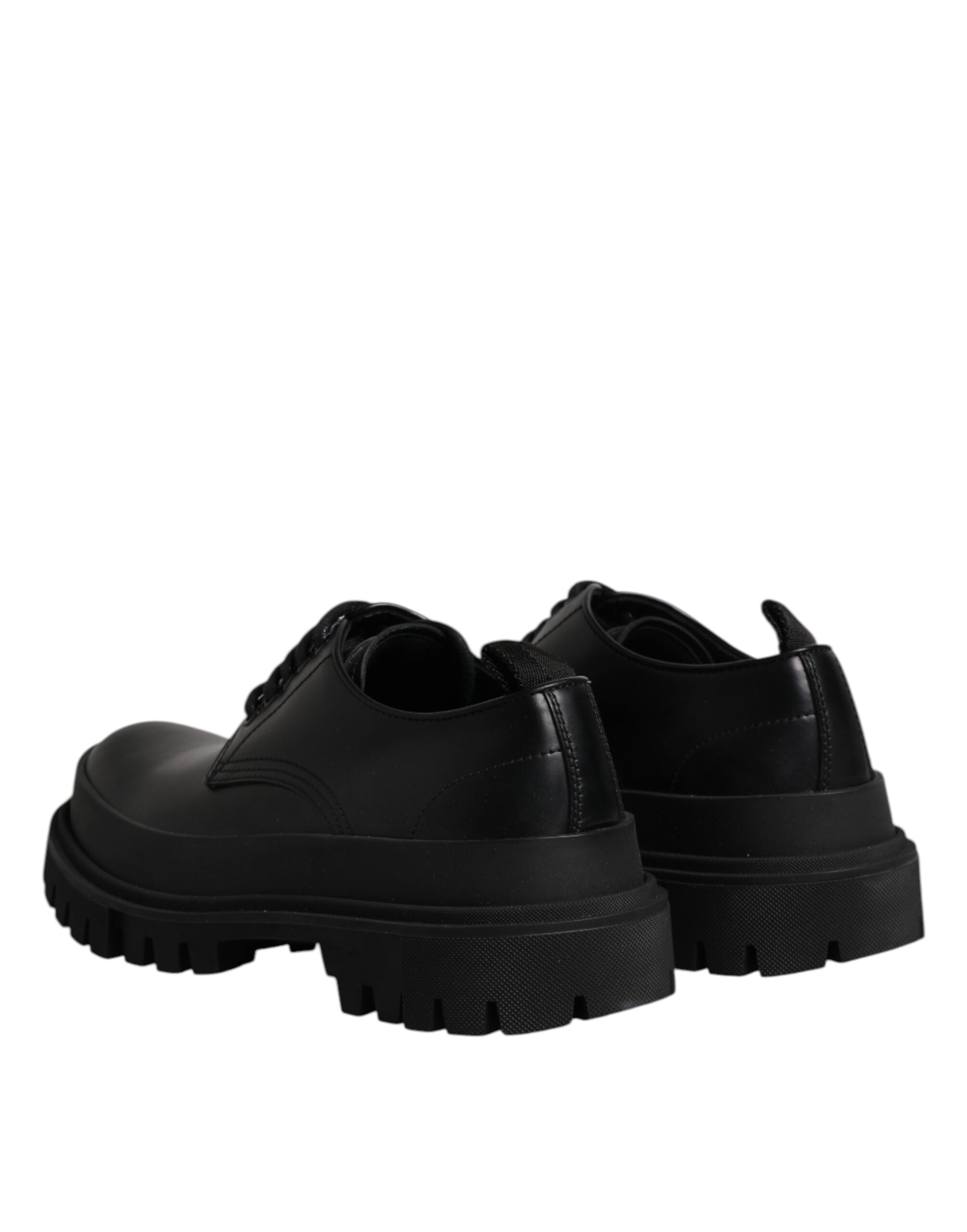 Dolce & Gabbana – Derby-Schnürschuhe aus schwarzem Leder für Herren