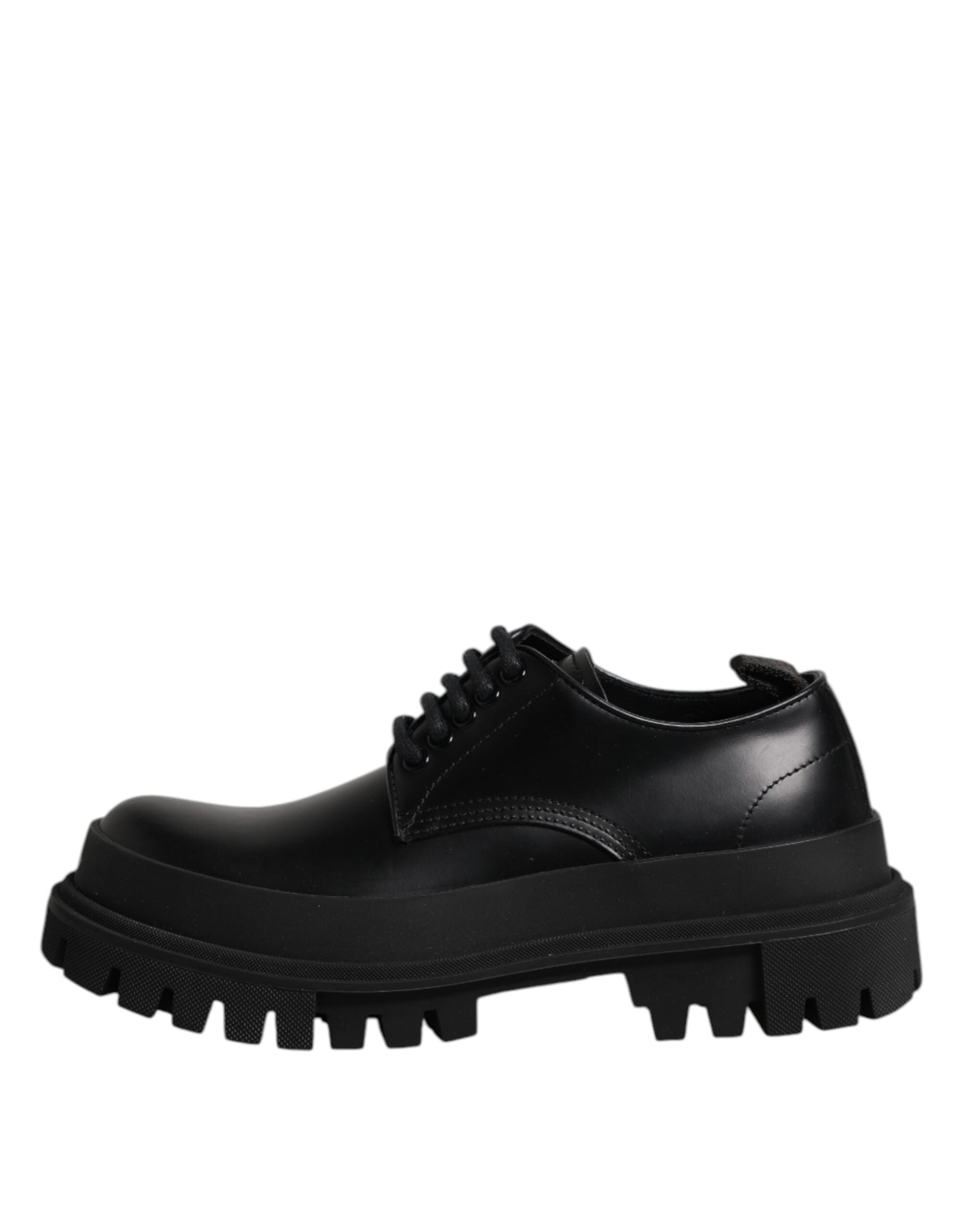 Dolce & Gabbana – Derby-Schnürschuhe aus schwarzem Leder für Herren