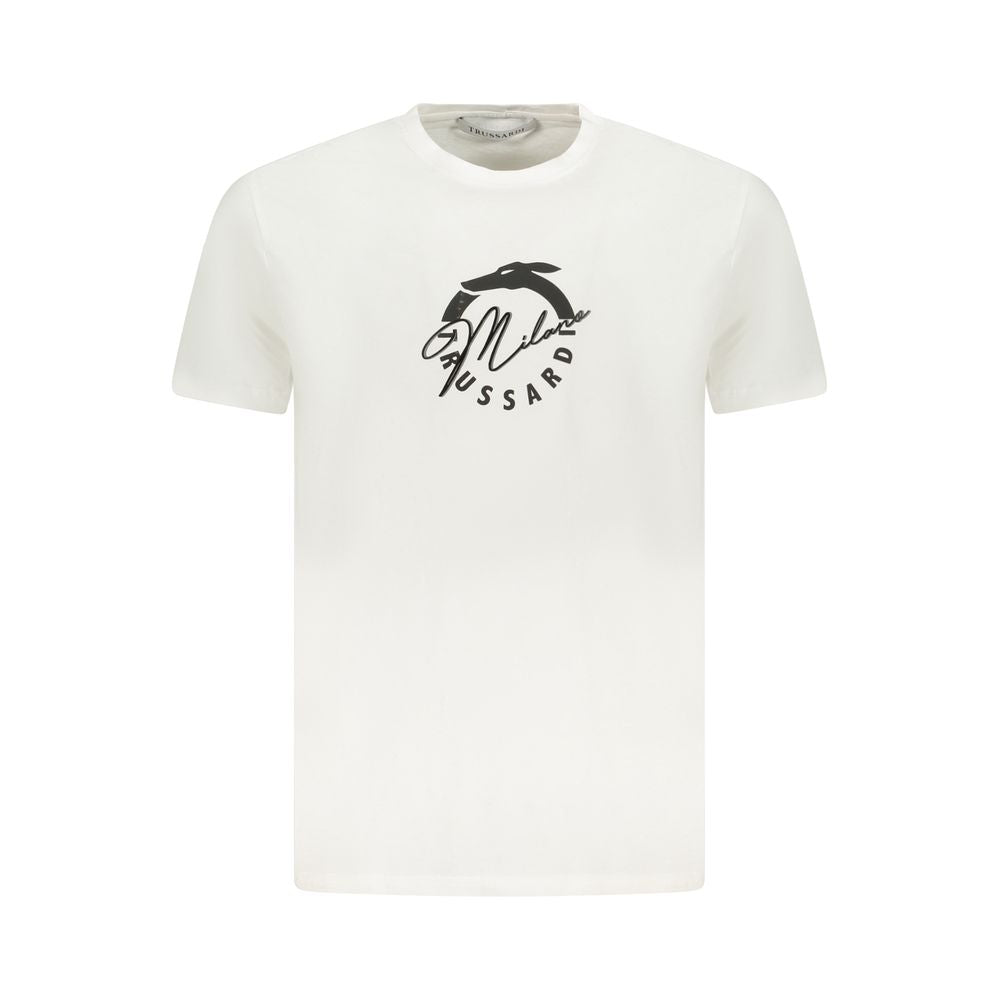 Trussardi Weißes Herren-T-Shirt aus Baumwolle