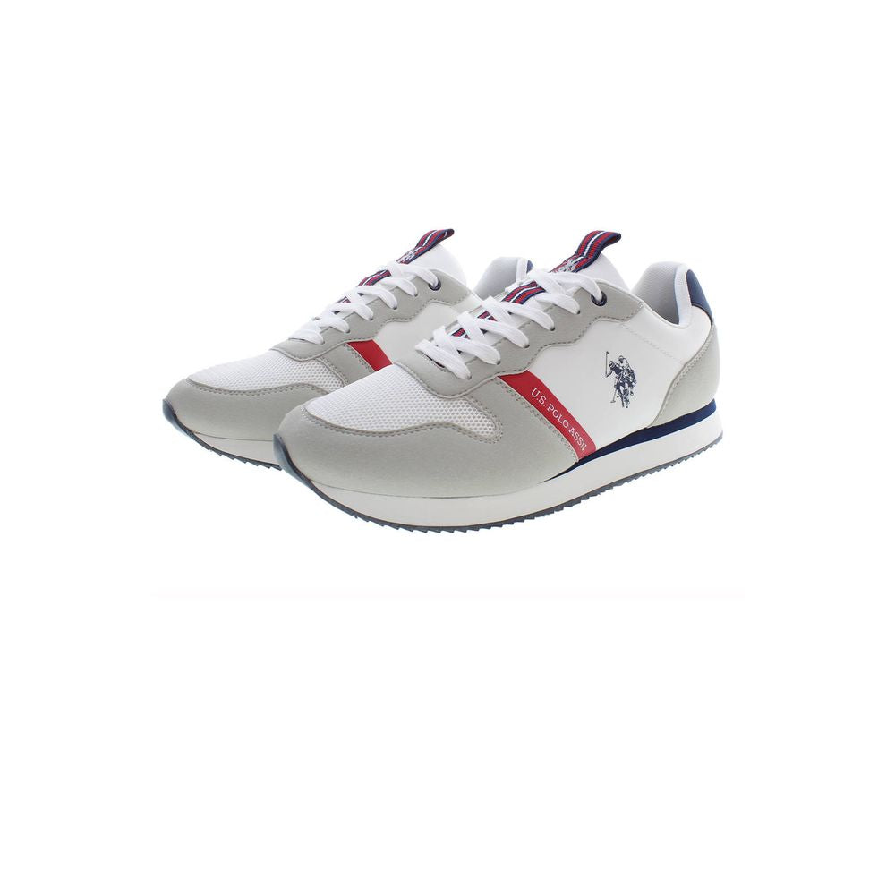 US POLO ASSN. Teniși albi din poliester pentru bărbați