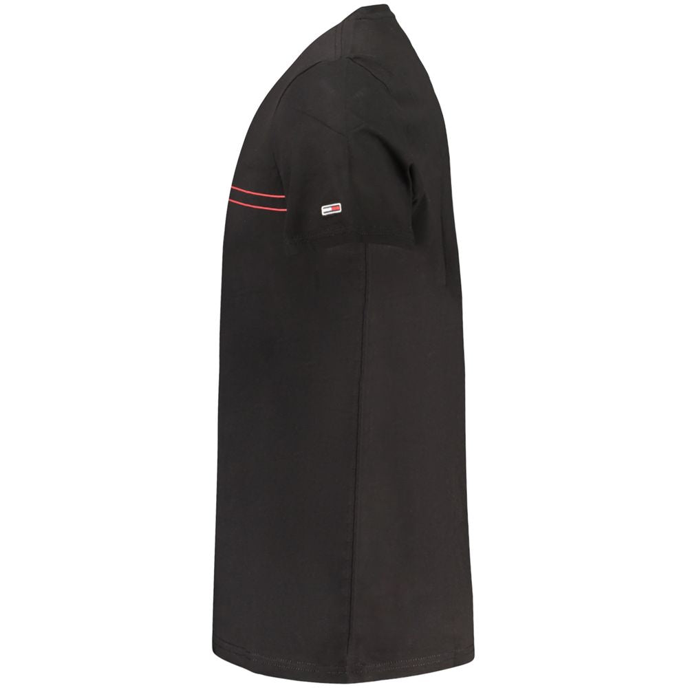 Tricou Tommy Hilfiger negru din bumbac pentru bărbați