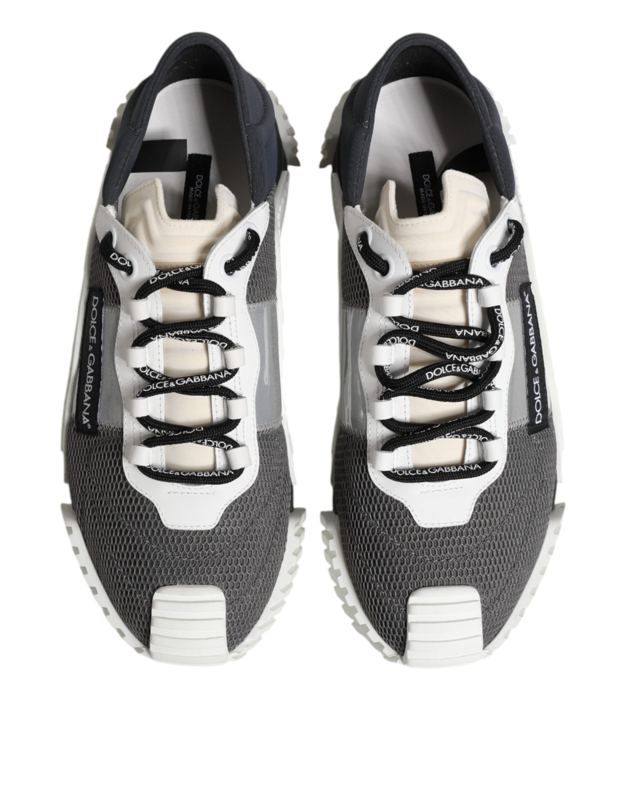 Dolce & Gabbana Graue Schnürschuhe mit niedrigem Oberteil NS1