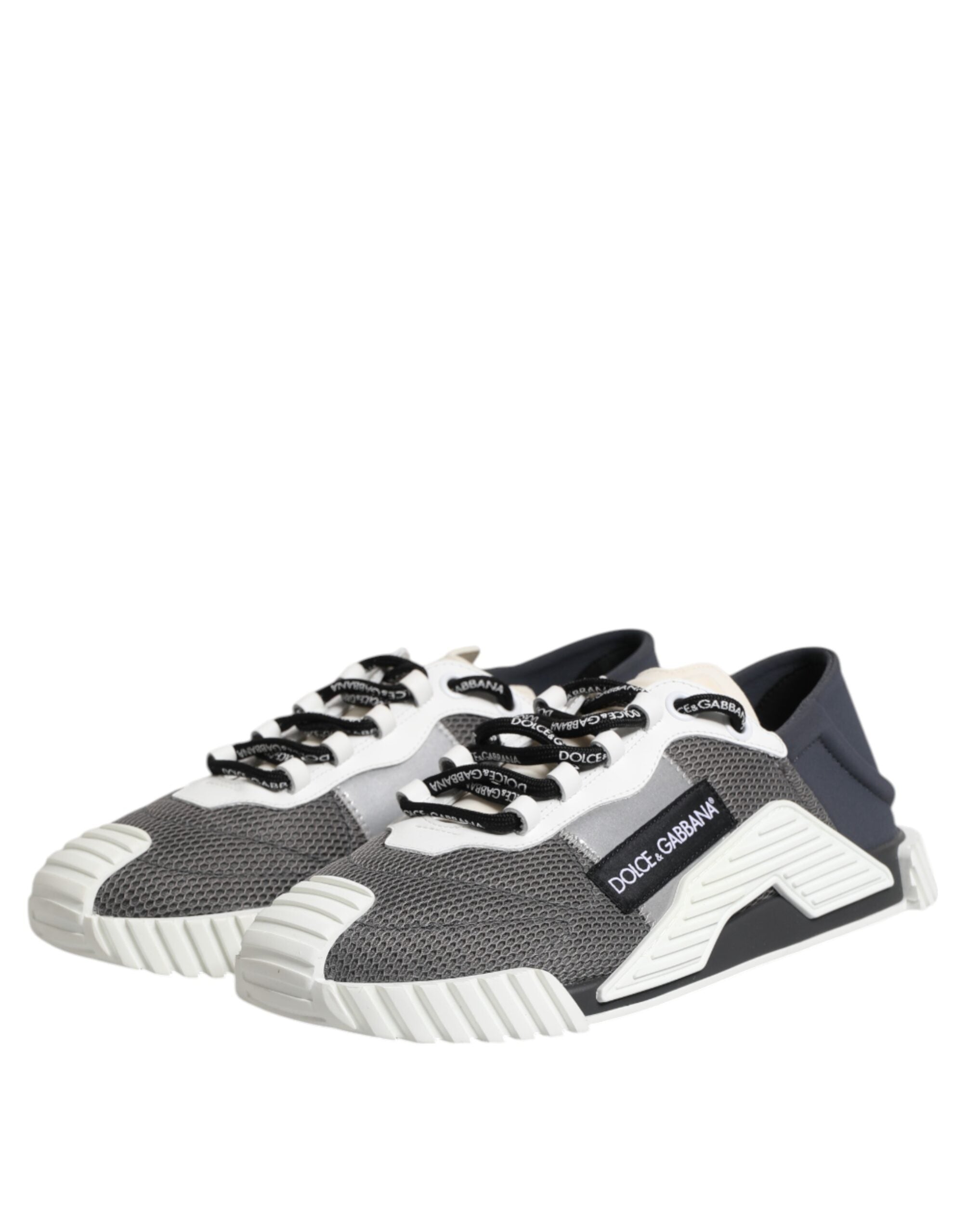 Dolce & Gabbana Graue Schnürschuhe mit niedrigem Oberteil NS1