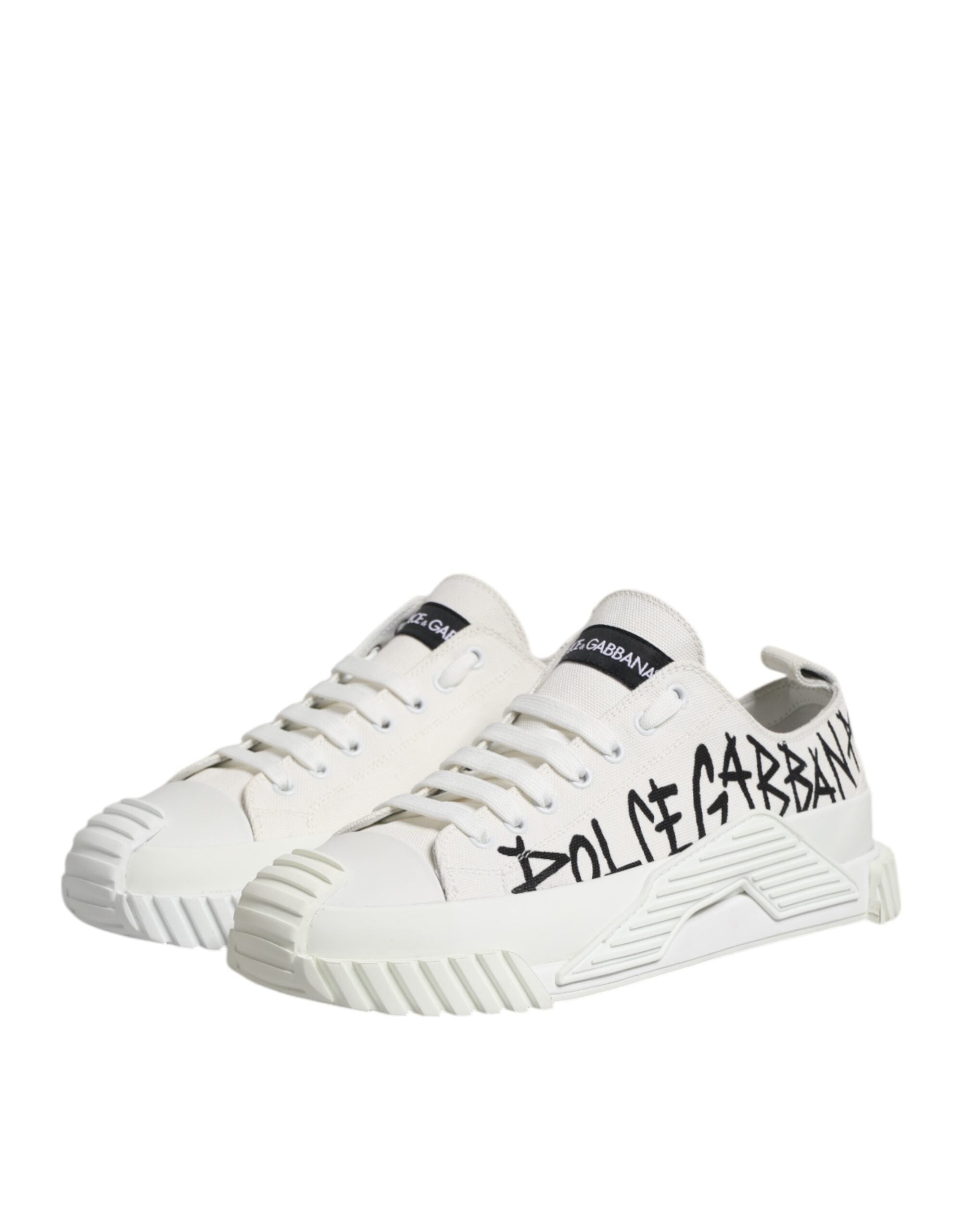 Dolce & Gabbana – Niedrige Sneakers mit Logo-Print in Weiß
