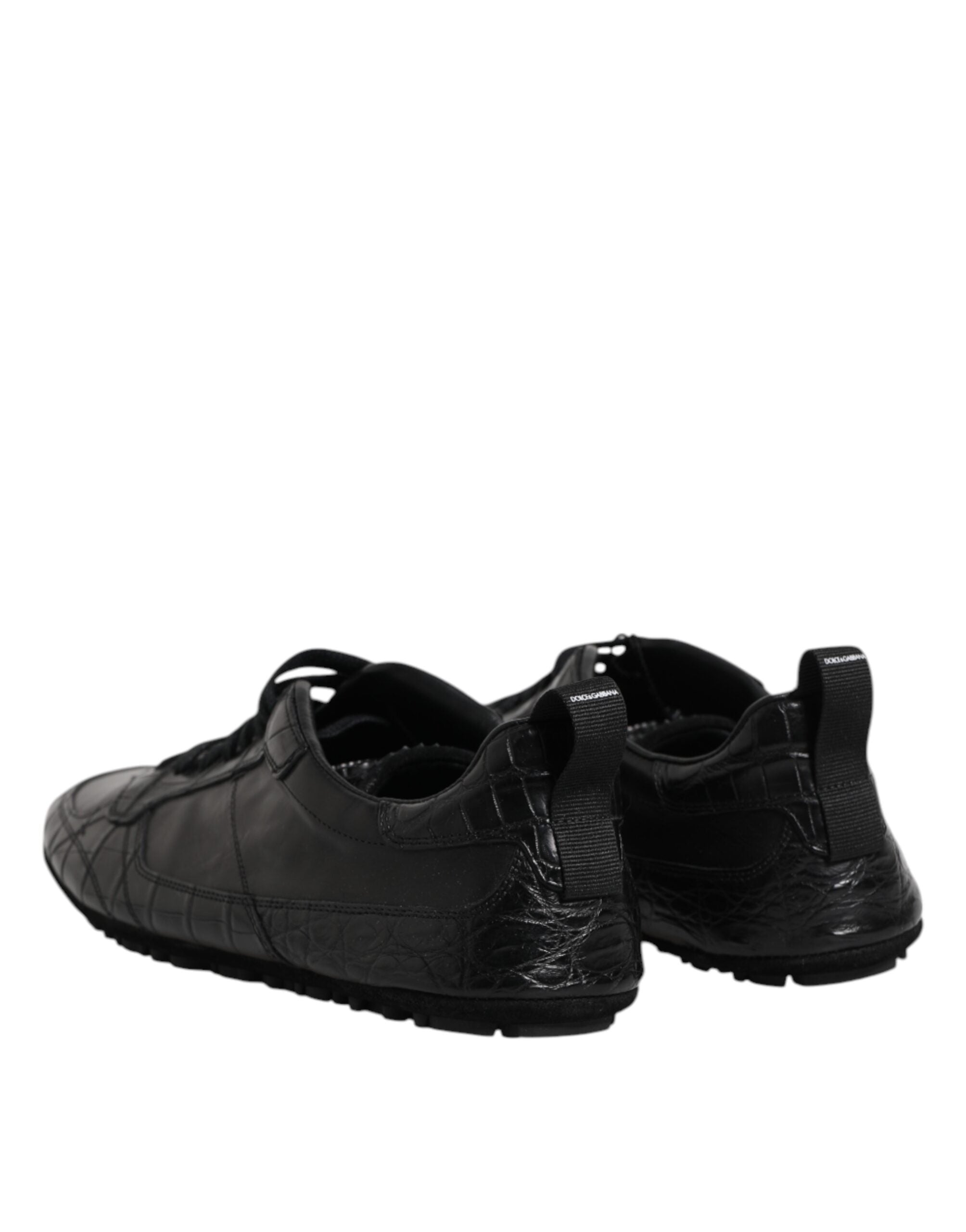 Dolce & Gabbana – Niedrige Sneakers aus exotischem Leder in Schwarz