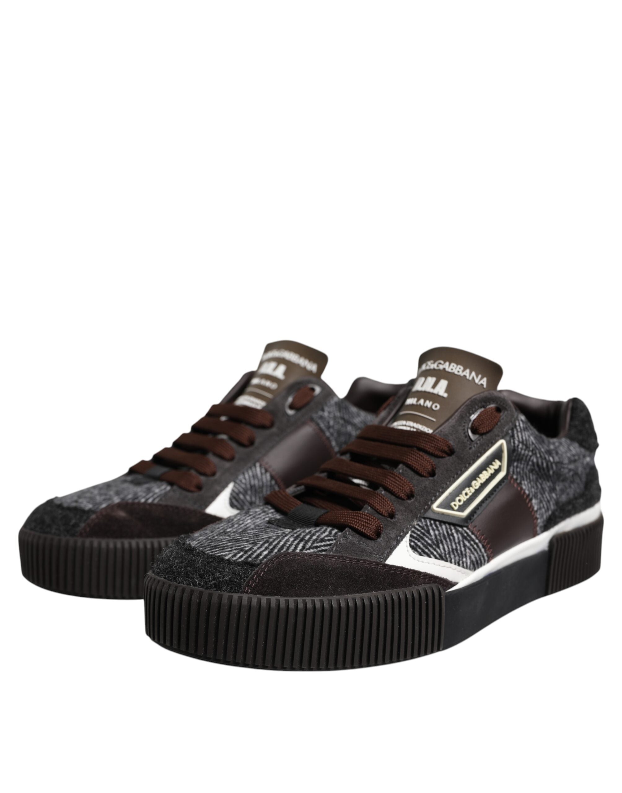 Dolce & Gabbana Mehrfarbige niedrige Sneakers aus Leder