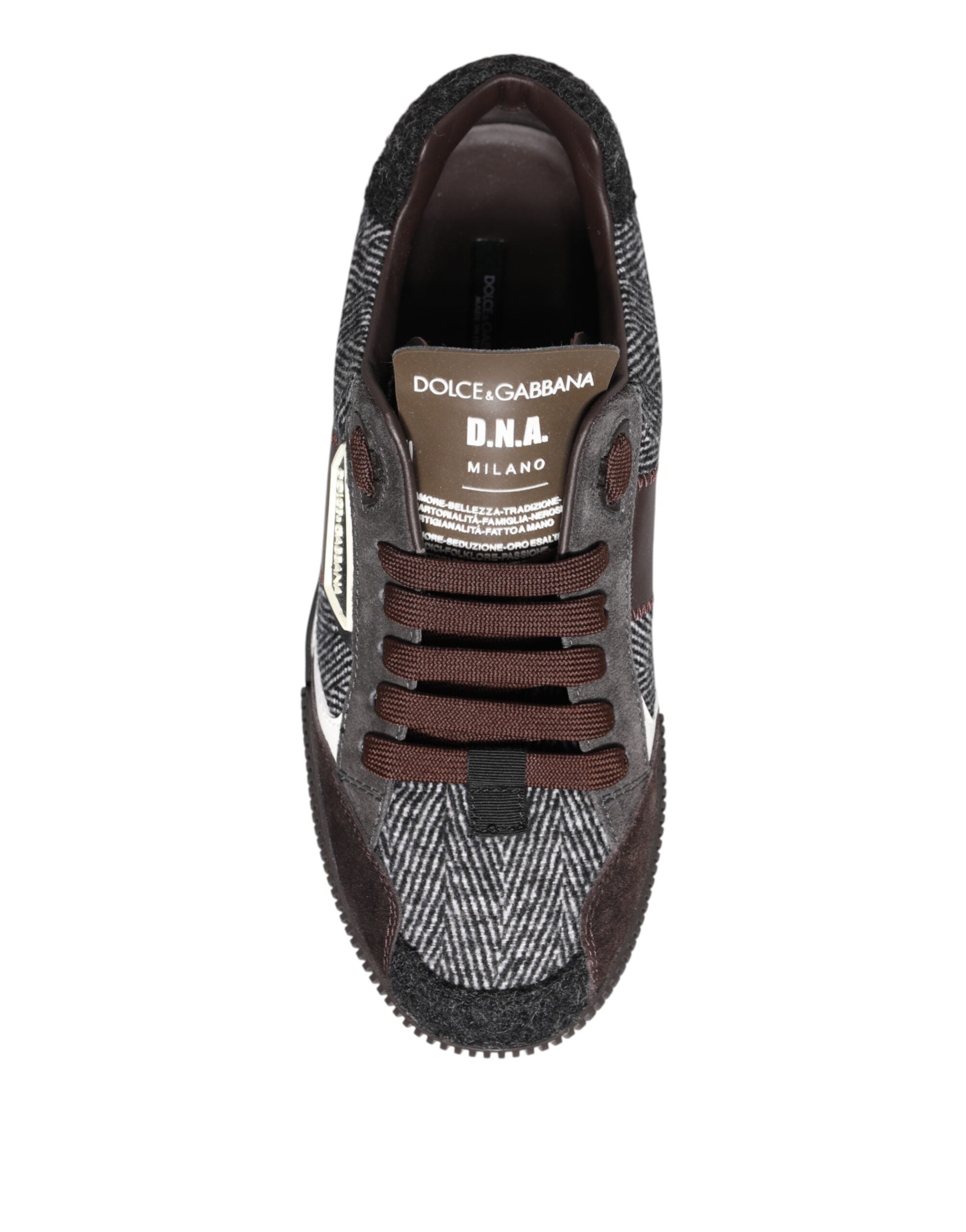 Dolce & Gabbana Mehrfarbige niedrige Sneakers aus Leder
