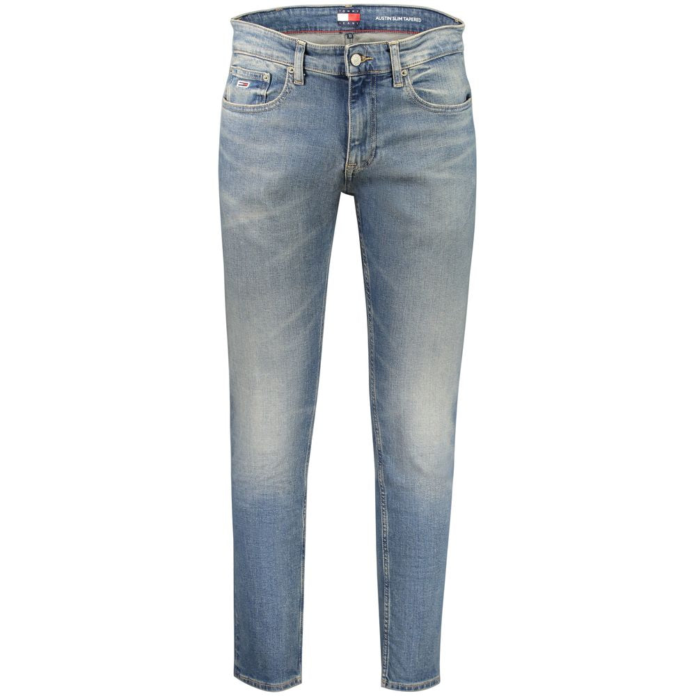 Blugi Tommy Hilfiger albaștri din bumbac slim pentru bărbați