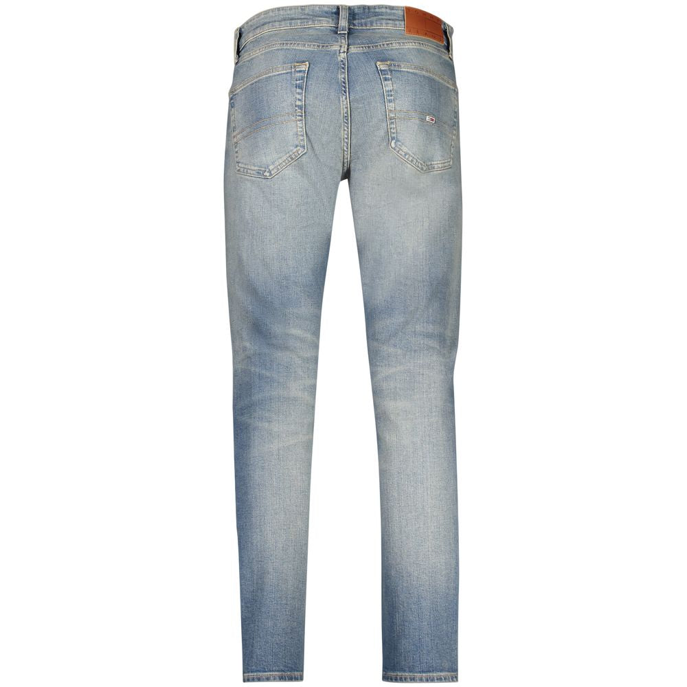 Blugi Tommy Hilfiger albaștri din bumbac slim pentru bărbați