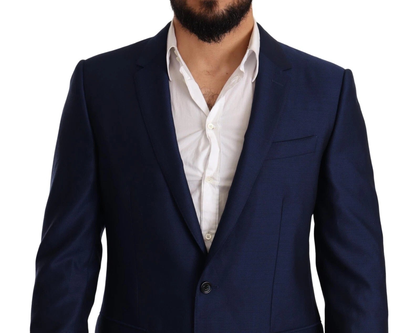 Dolce & Gabbana – MARTINI – Slim Fit-Mantelblazer aus Wolle, blau