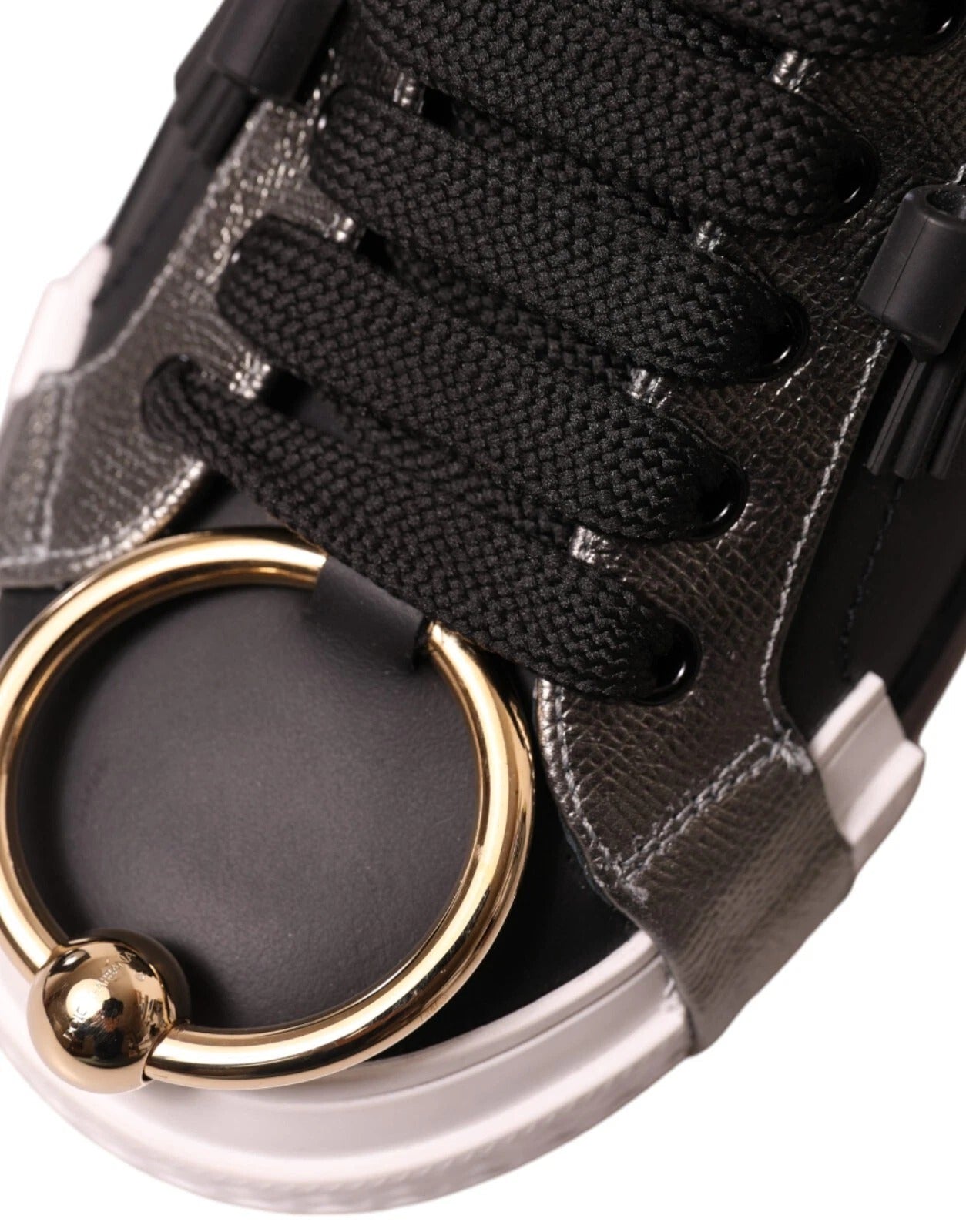 Dolce & Gabbana Schwarze niedrige Sneakers aus Leder „Portofino“