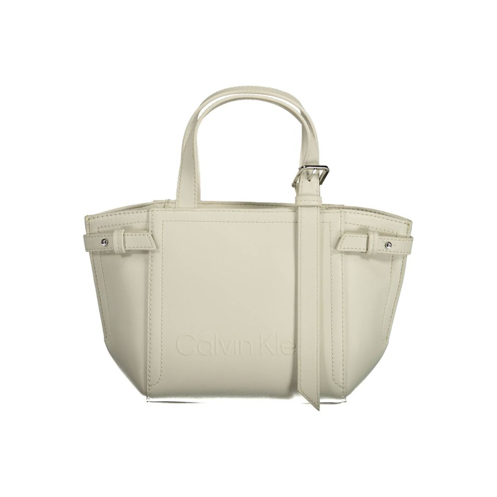 Geantă de mână Calvin Klein albă din poliester