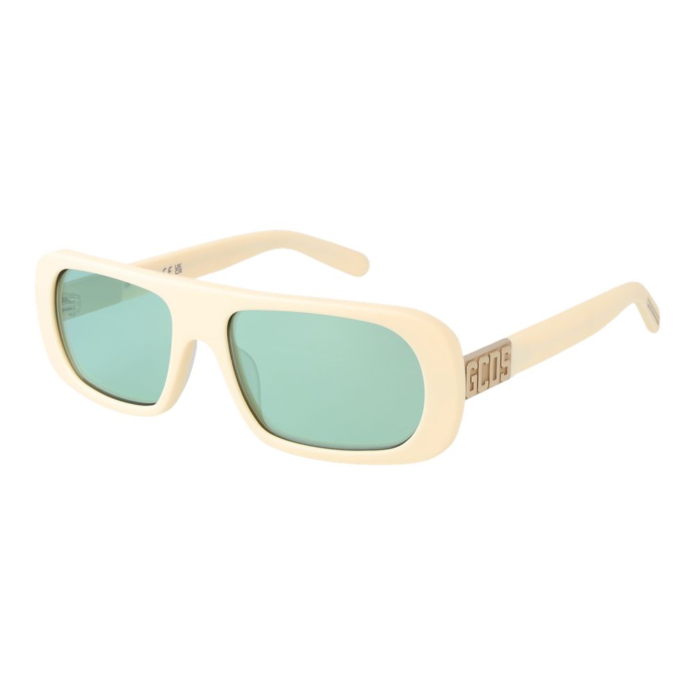GCDS Cremefarbene Unisex-Sonnenbrille
