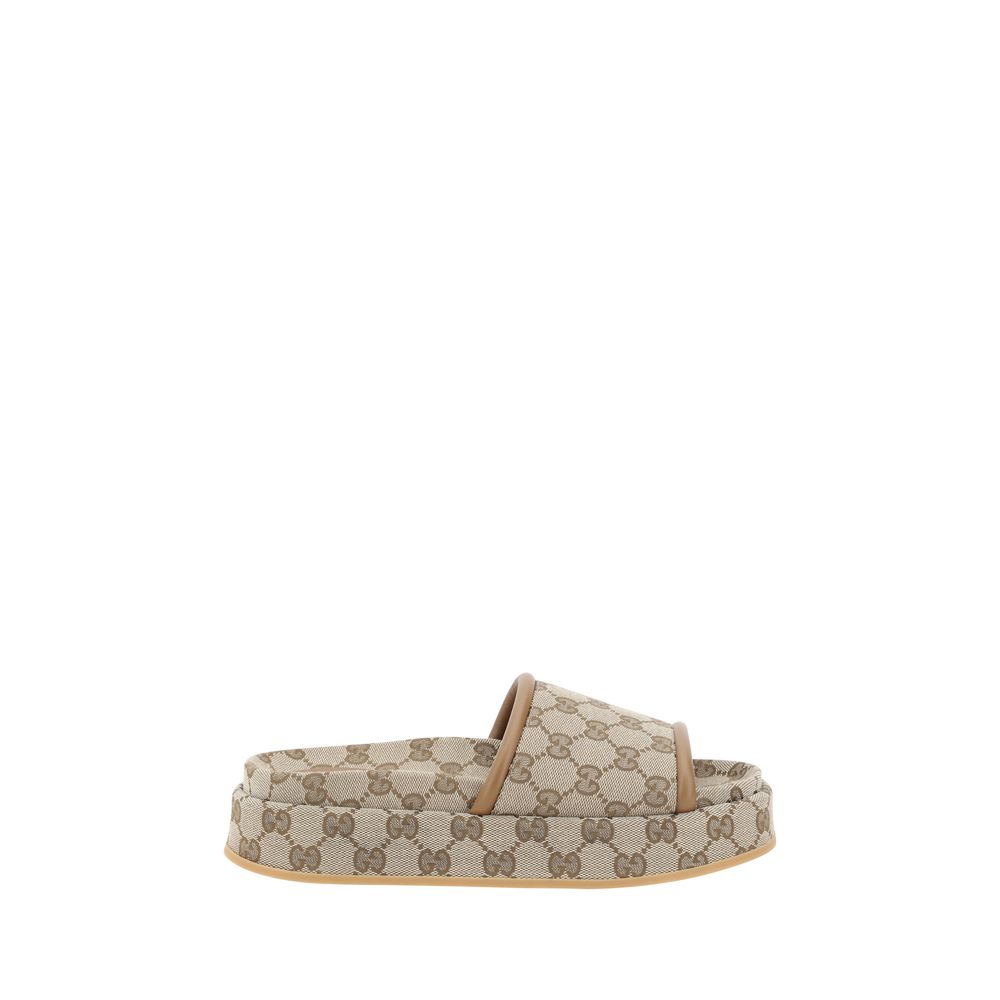 Gucci Plateausandalen mit GG-Muster