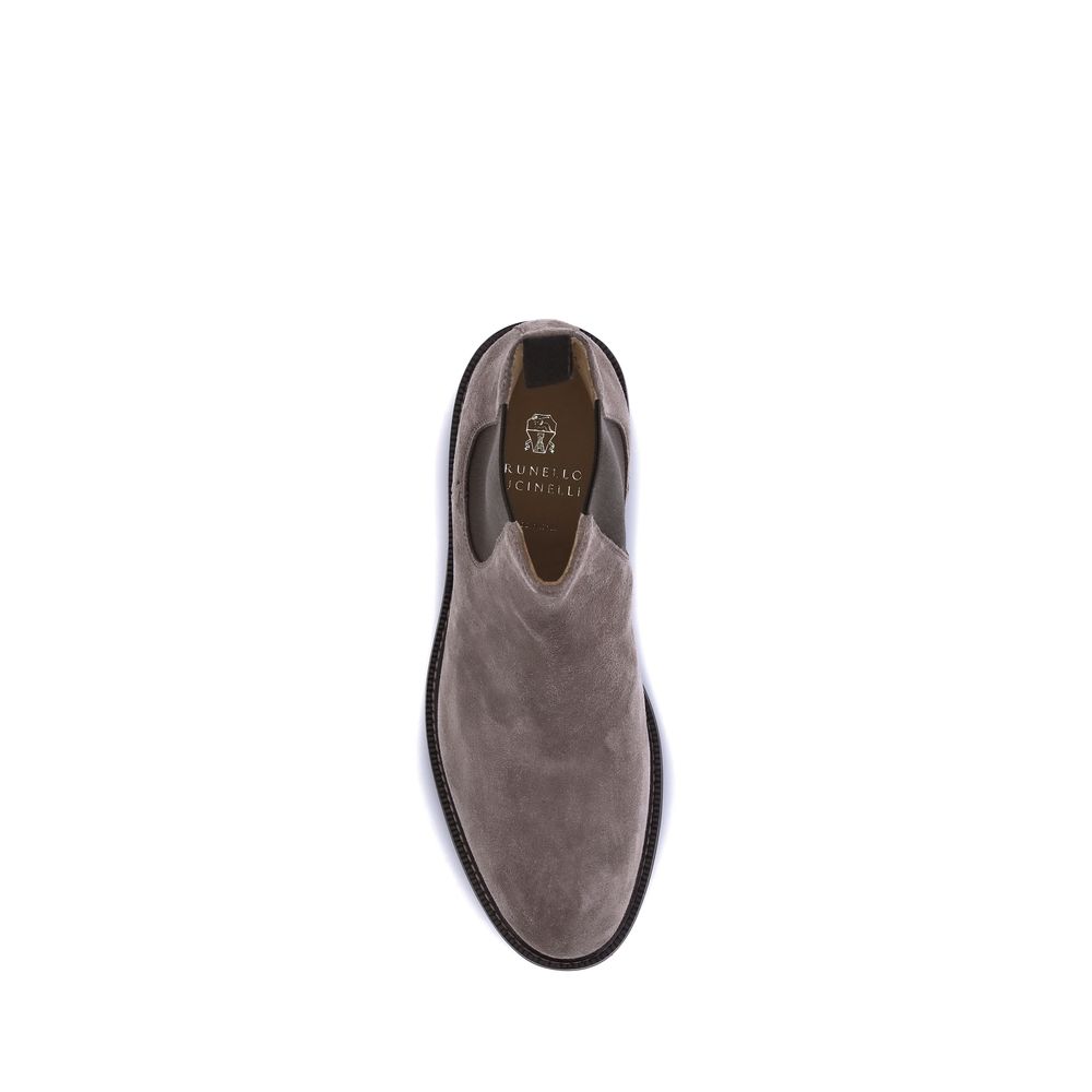 Botine din piele intoarsa Brunello Cucinelli