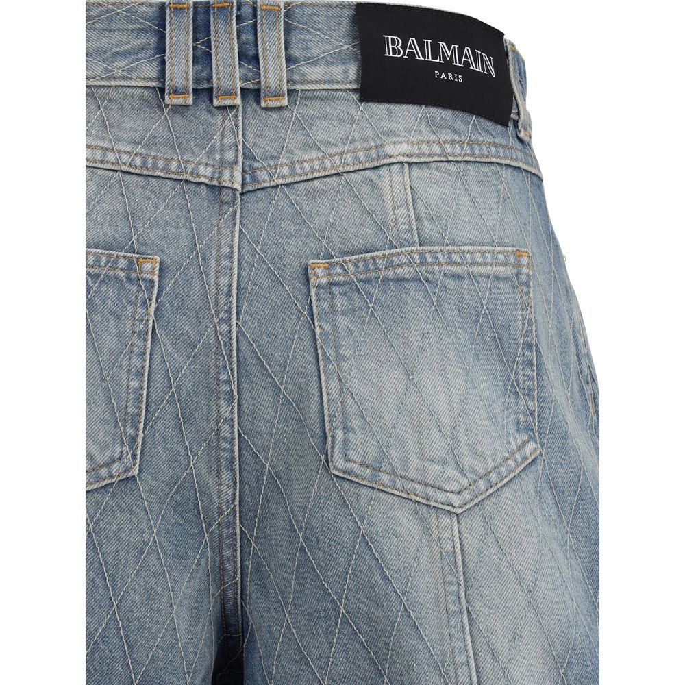 Pantaloni scurți din denim Balmain