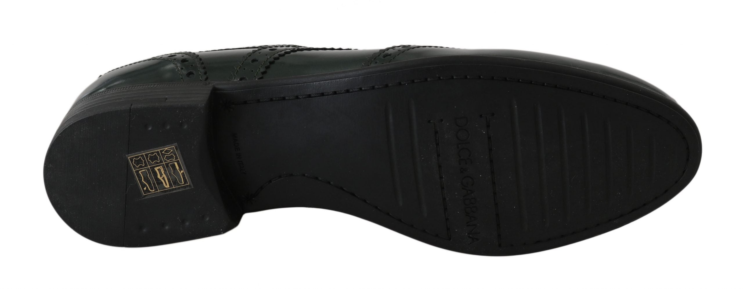 Dolce & Gabbana – Elegante grüne Brogues, Oxford-Schuhe mit Flügelkappe