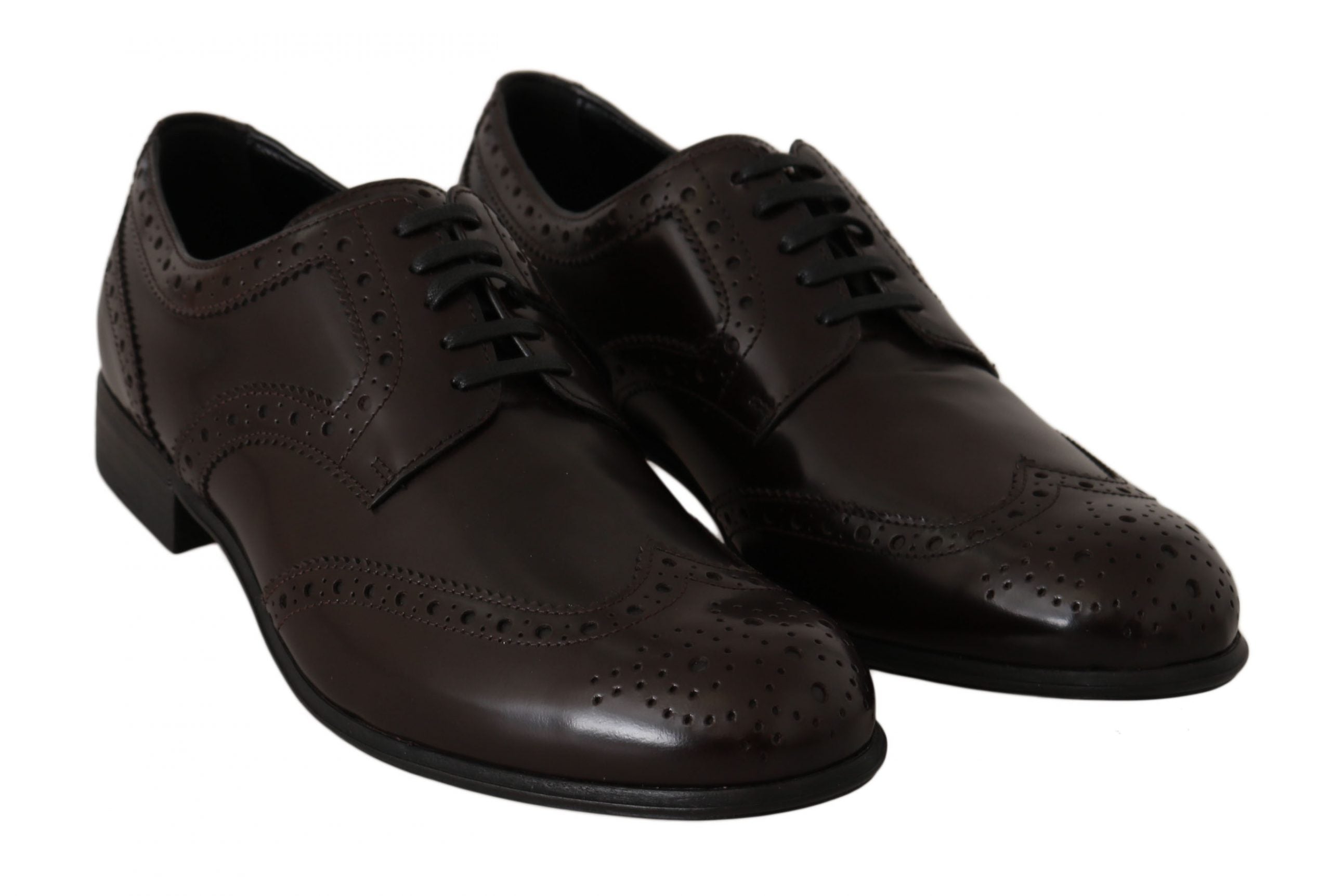 Dolce & Gabbana Elegante Oxford-Ballerinas aus braunem Leder