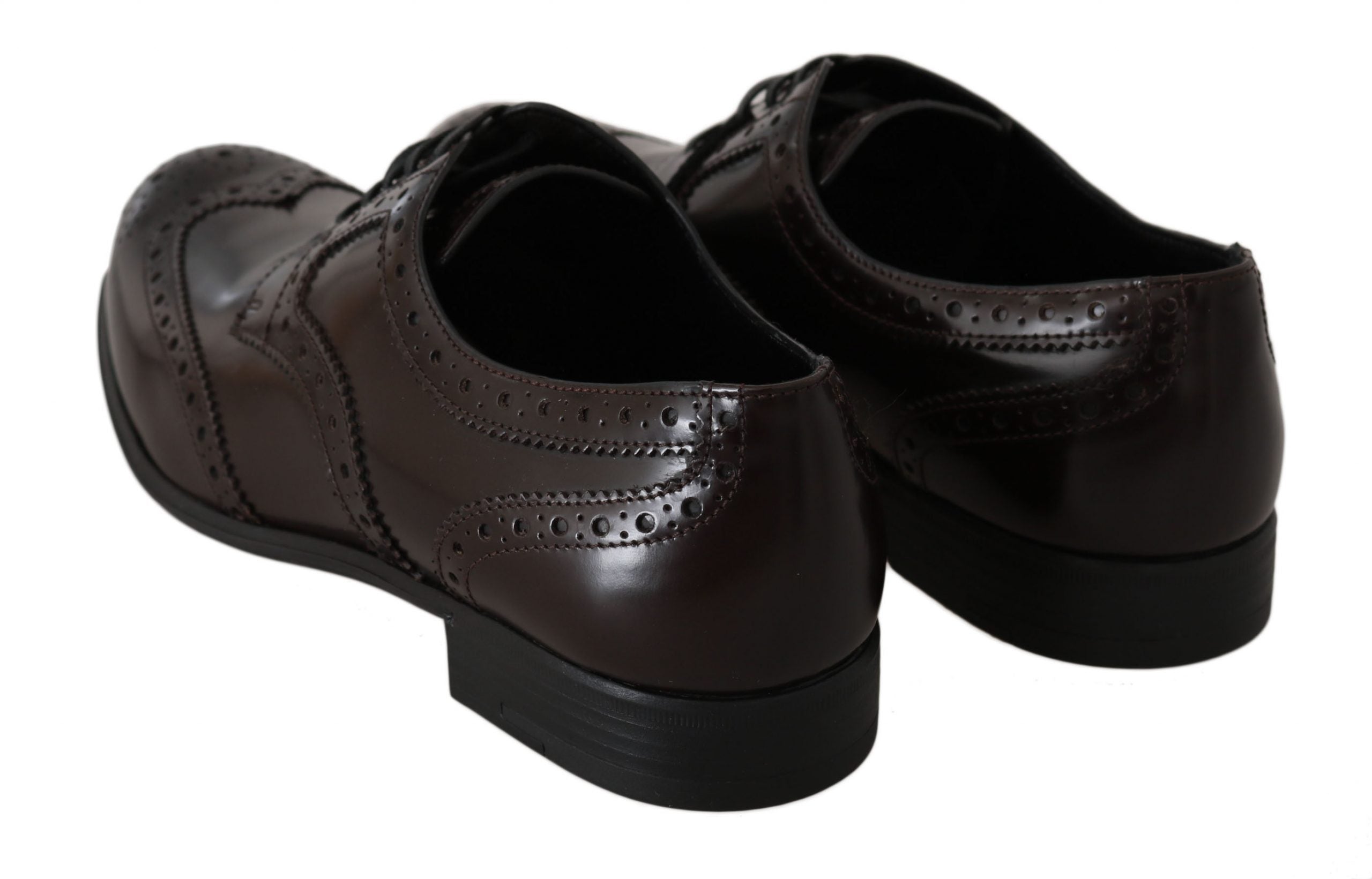 Dolce & Gabbana Elegante Oxford-Ballerinas aus braunem Leder