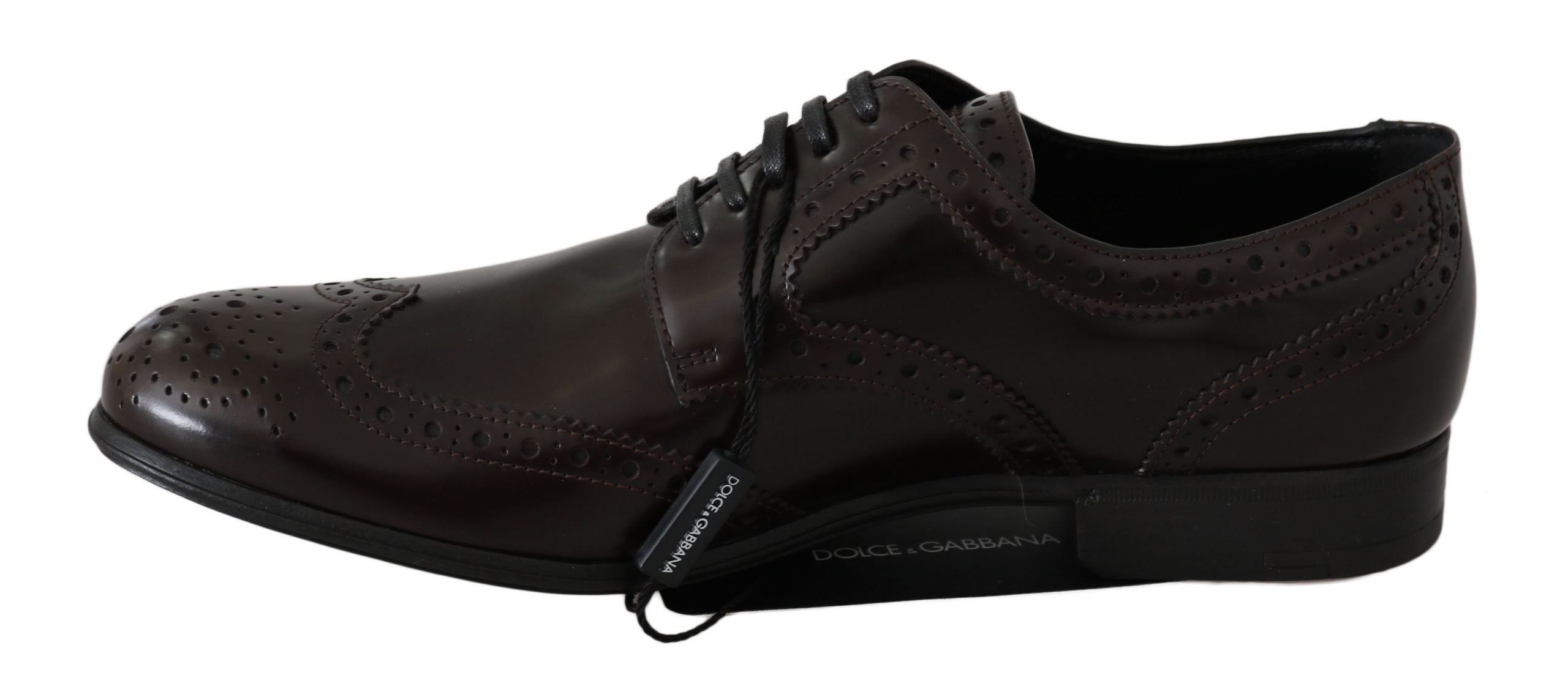 Dolce & Gabbana Elegante Oxford-Ballerinas aus braunem Leder