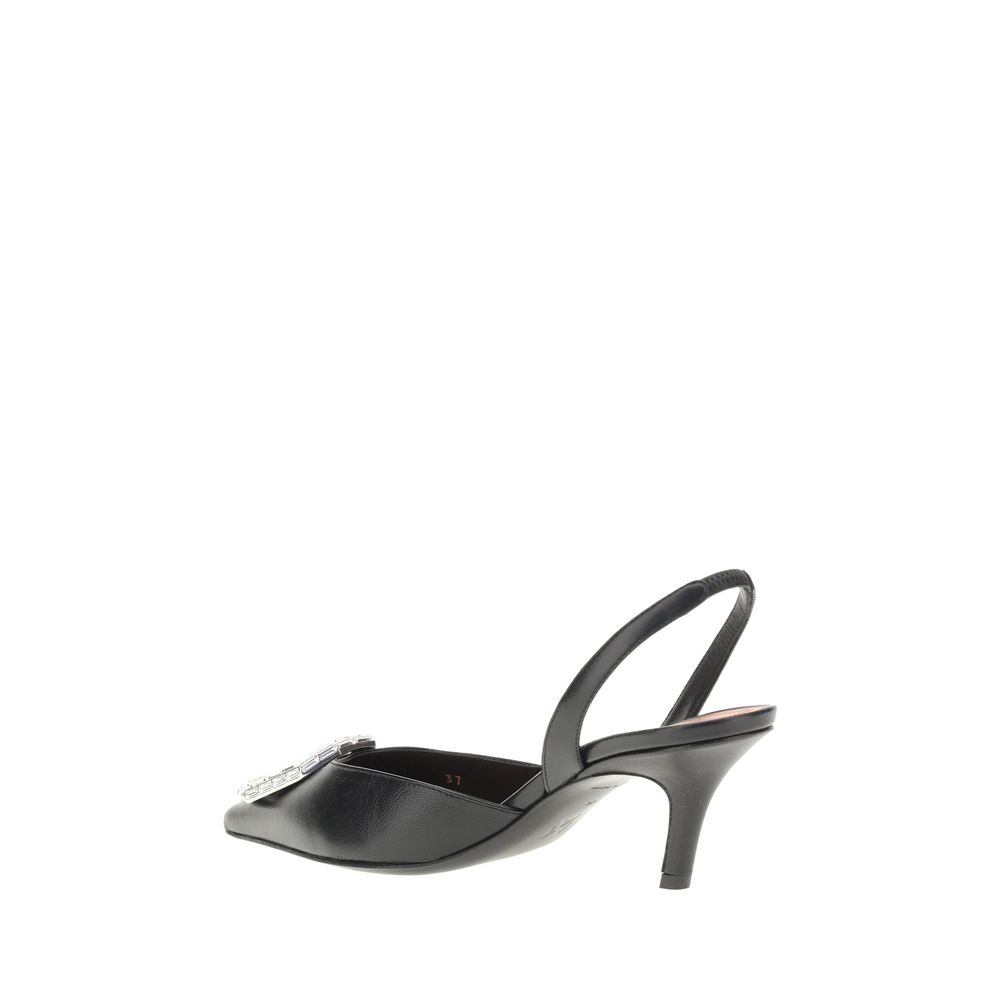 Amina Muaddi Slingback-Pumps aus Leder