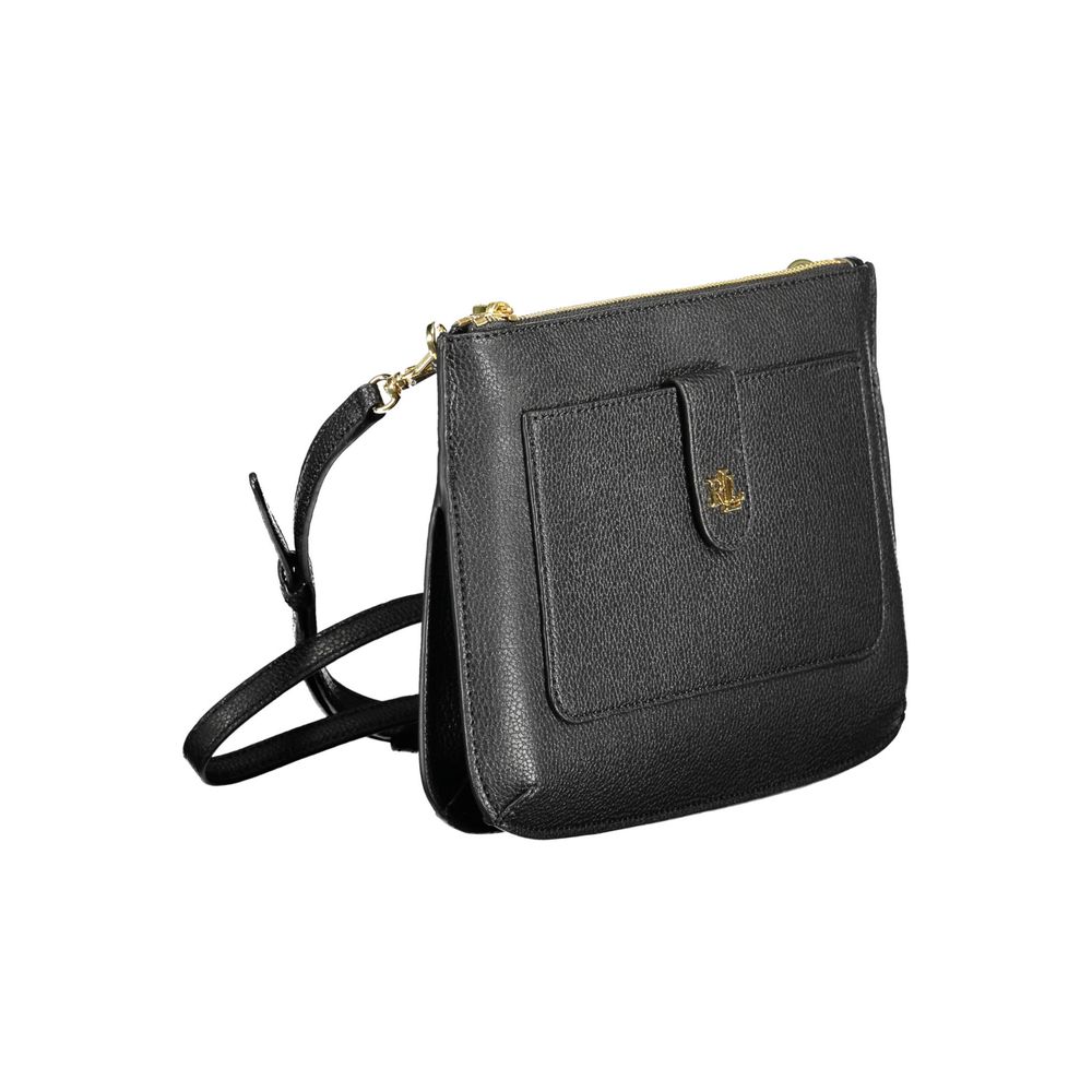 Geantă de mână Ralph Lauren din piele neagră