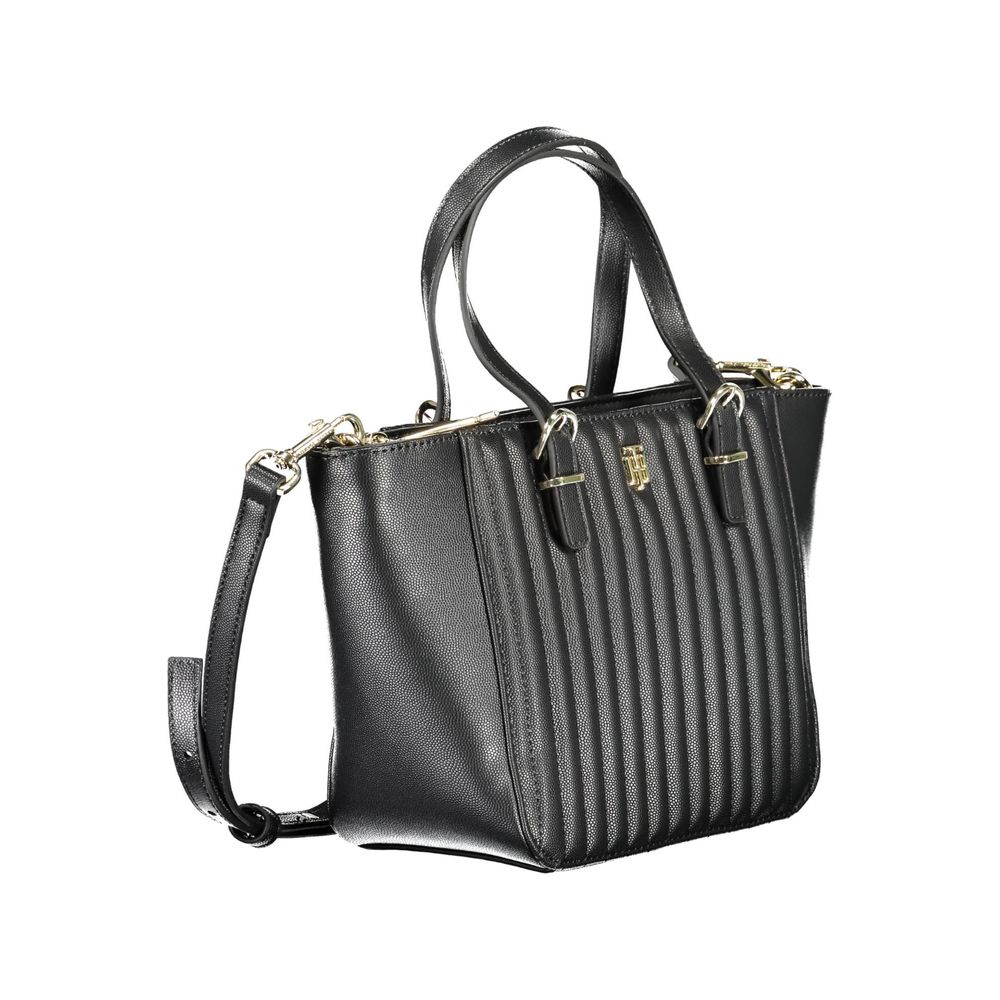 Geantă de mână Tommy Hilfiger neagră din polietilenă