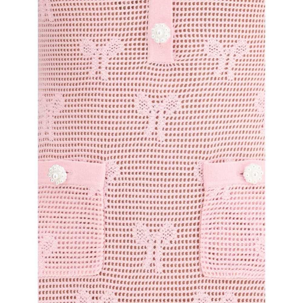 Self-Portrait Crochet knit short Dress