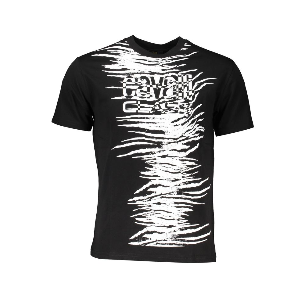 Schwarzes Baumwoll-T-Shirt der Cavalli Class