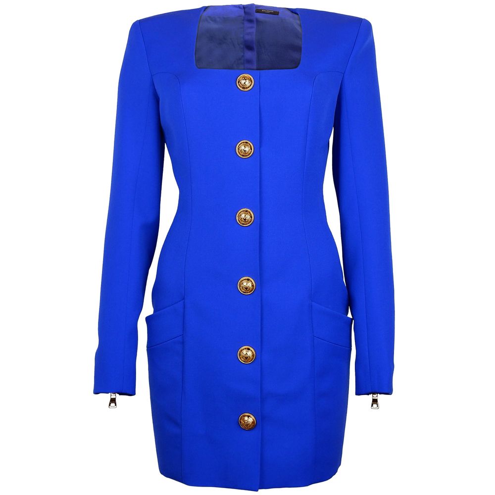 Blaues Wollkleid von Balmain