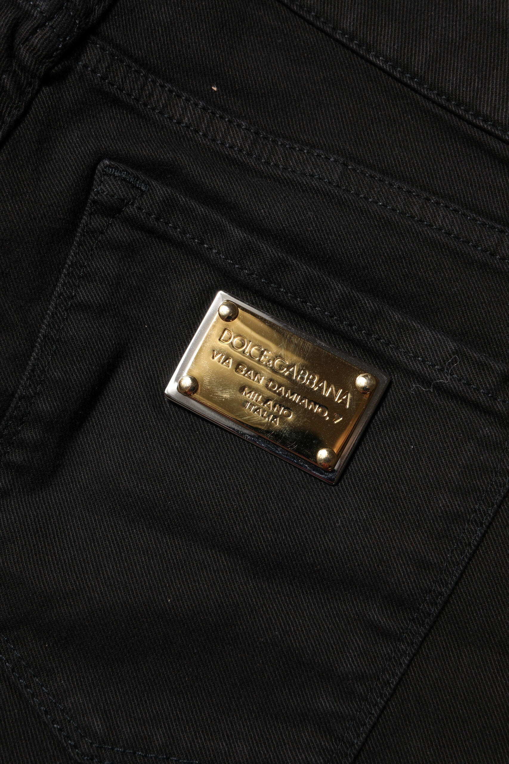 Dolce & Gabbana Black Cotton Skinny Denim Jeans