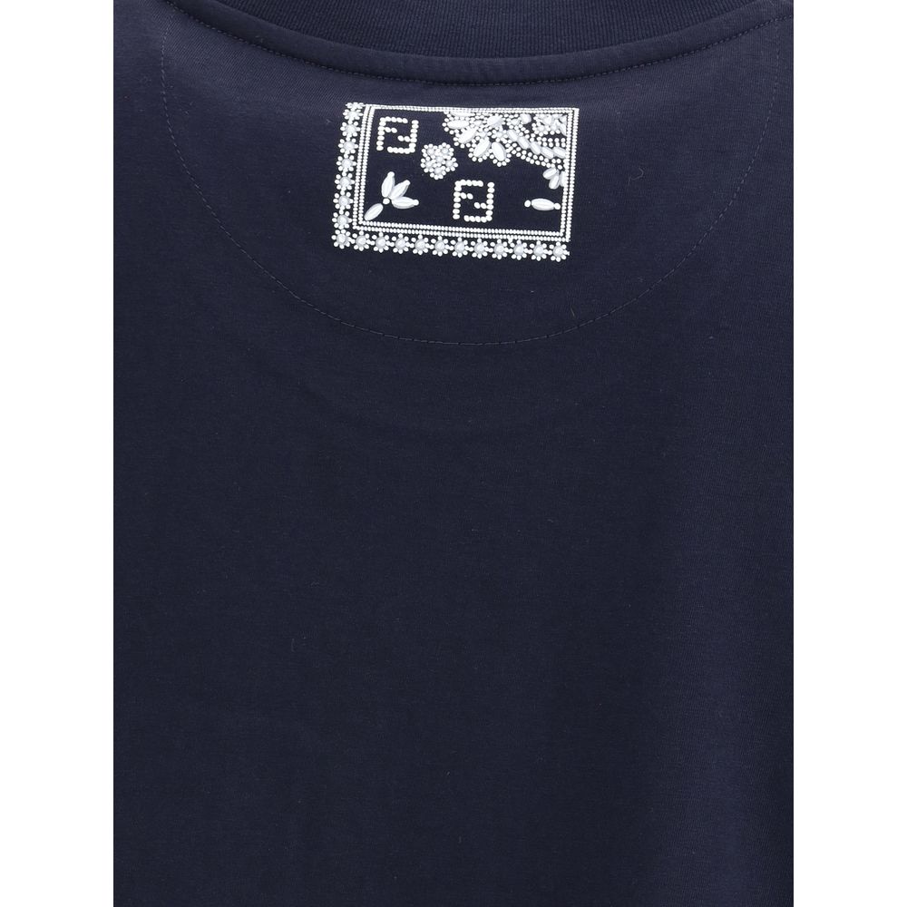 Tricou Fendi cu buzunar cu imprimeu bandană