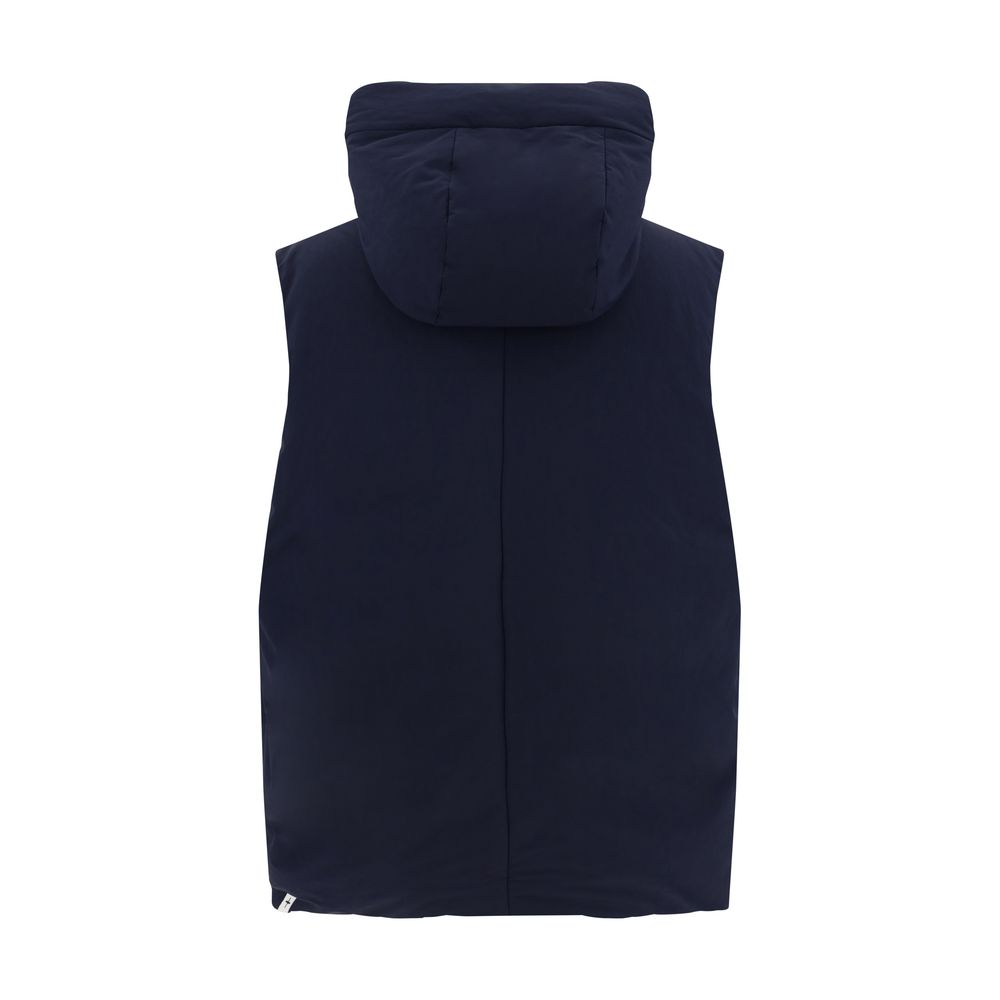 Jil Sander Blue Polyester Sleveless Jacket