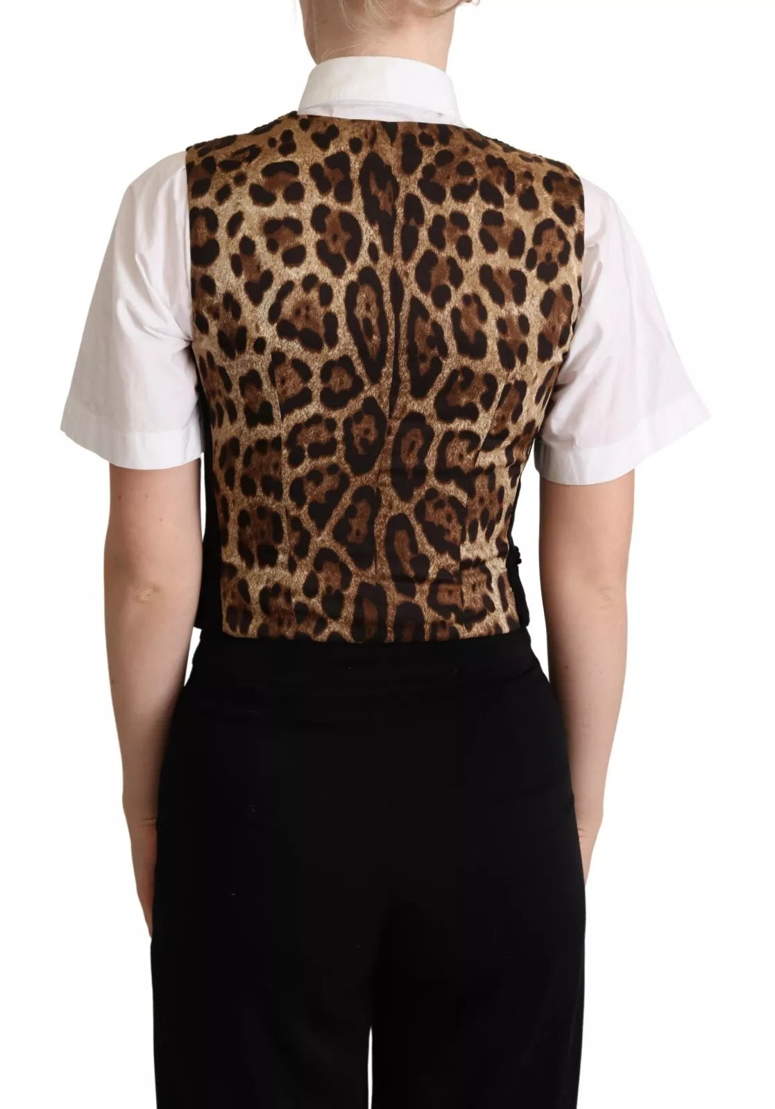 Dolce & Gabbana Elegante Weste mit Leopardenmuster – ärmellose Weste