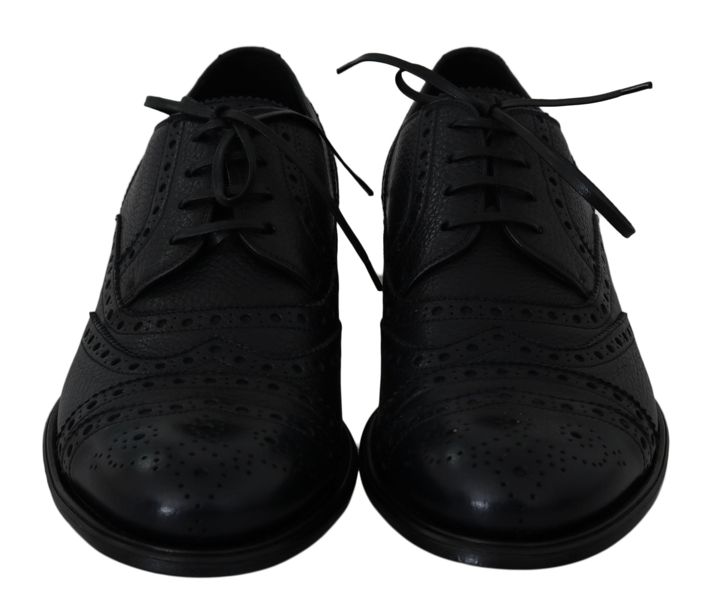 Pantofi eleganti Dolce & Gabbana Derby cu vârf de aripă, albastru închis