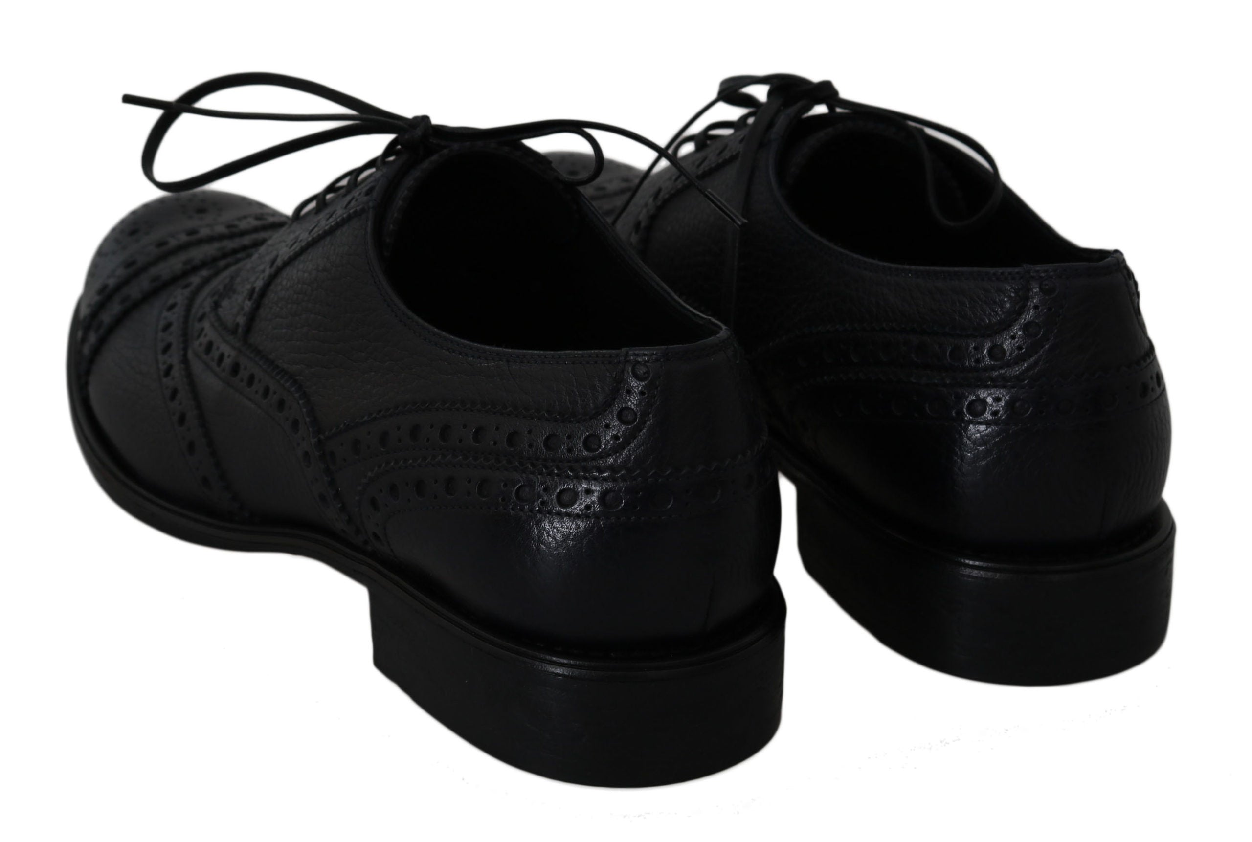 Dolce & Gabbana – Elegante dunkelblaue Derby-Schuhe mit Flügelkappe