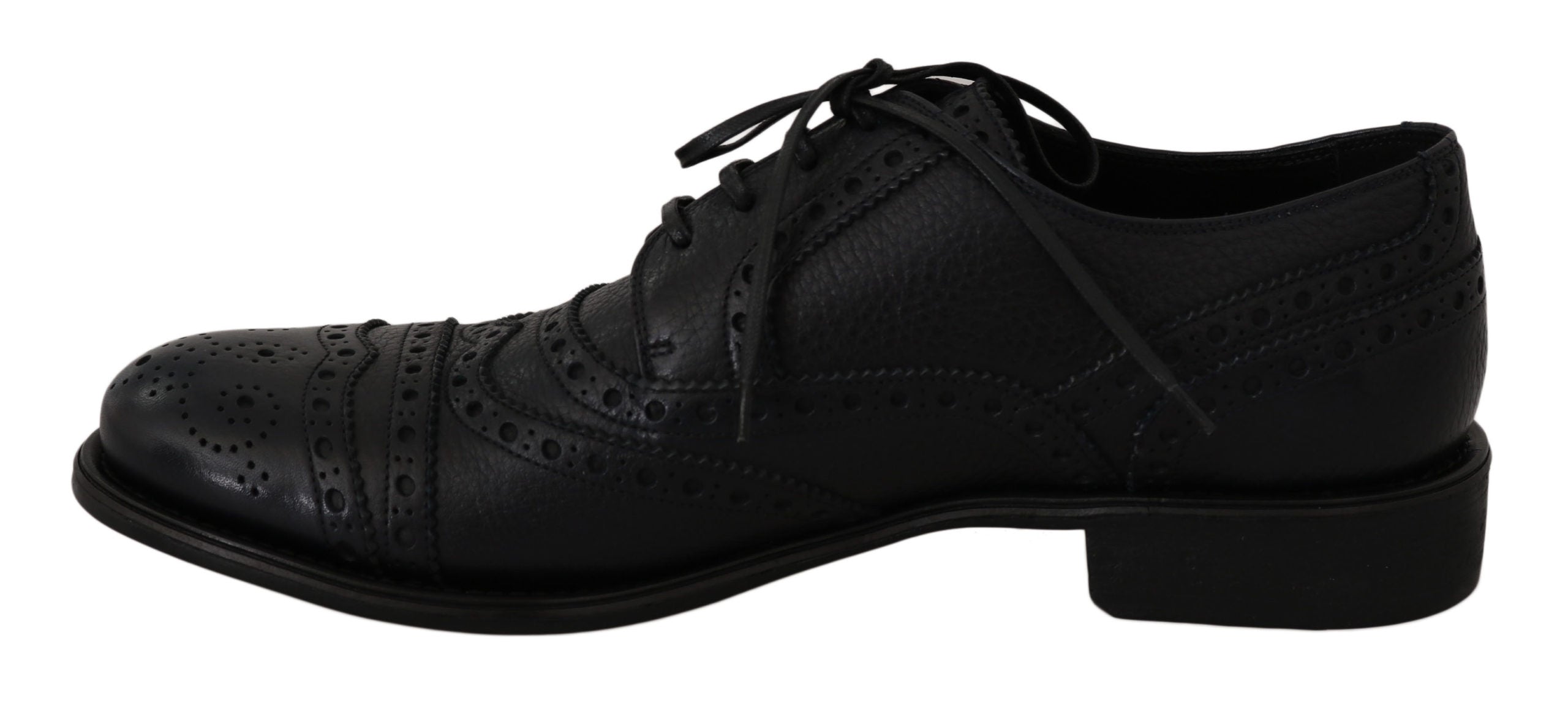 Dolce & Gabbana – Elegante dunkelblaue Derby-Schuhe mit Flügelkappe